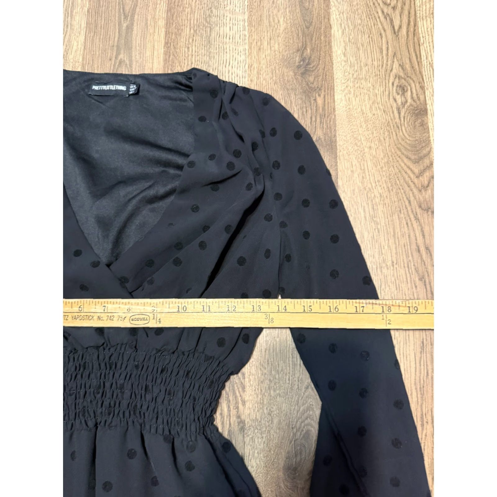 PrettyLittleThing PrettyLittleThing Dress Women's Size 2 Black Long Sleeve V-Neck Ruffle Hem Short Dress Casual Party/Cocktail Size XS / US 0-2 / IT 36-38 - 3 Thumbnail