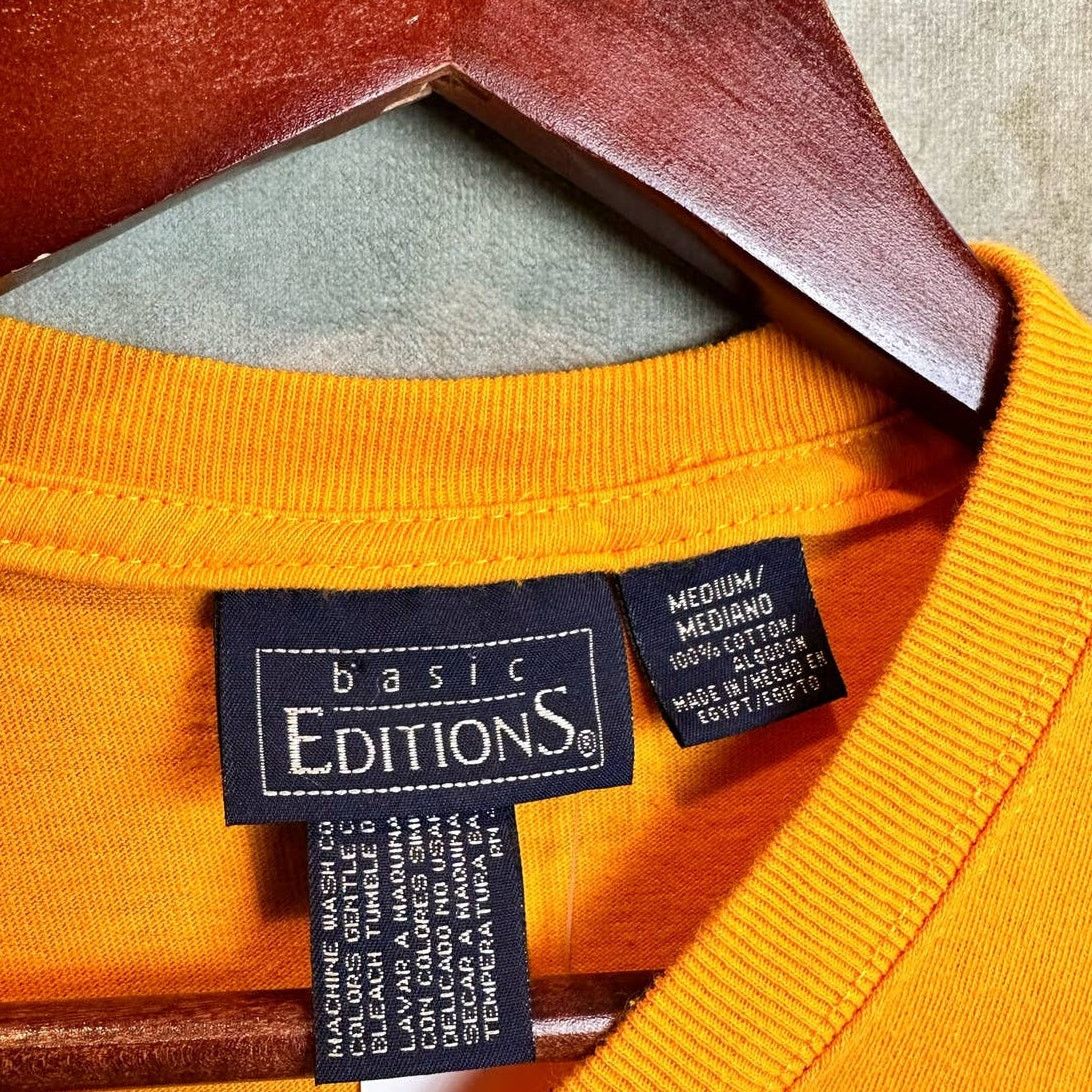 Basic Editions × Vintage Vintage 90s Blank Yellow Pocket T Shirt Sz M Single Stitch Size US M / EU 48-50 / 2 - 4 Thumbnail