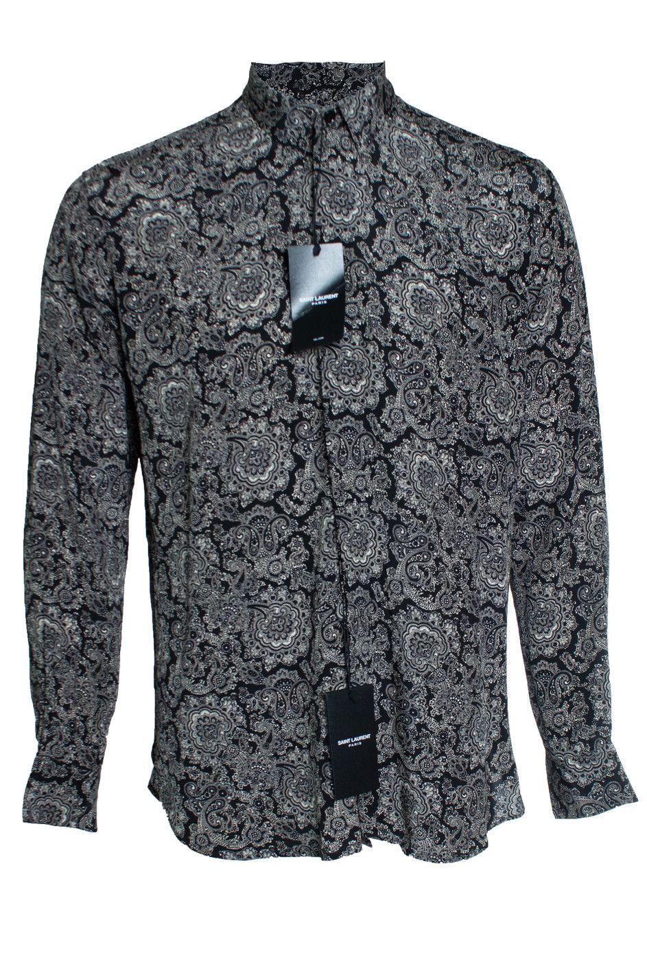 Saint Laurent Paris Saint Laurent, Black paisley printed shirt 2018 Size US S / EU 44-46 / 1 - 1 Thumbnail