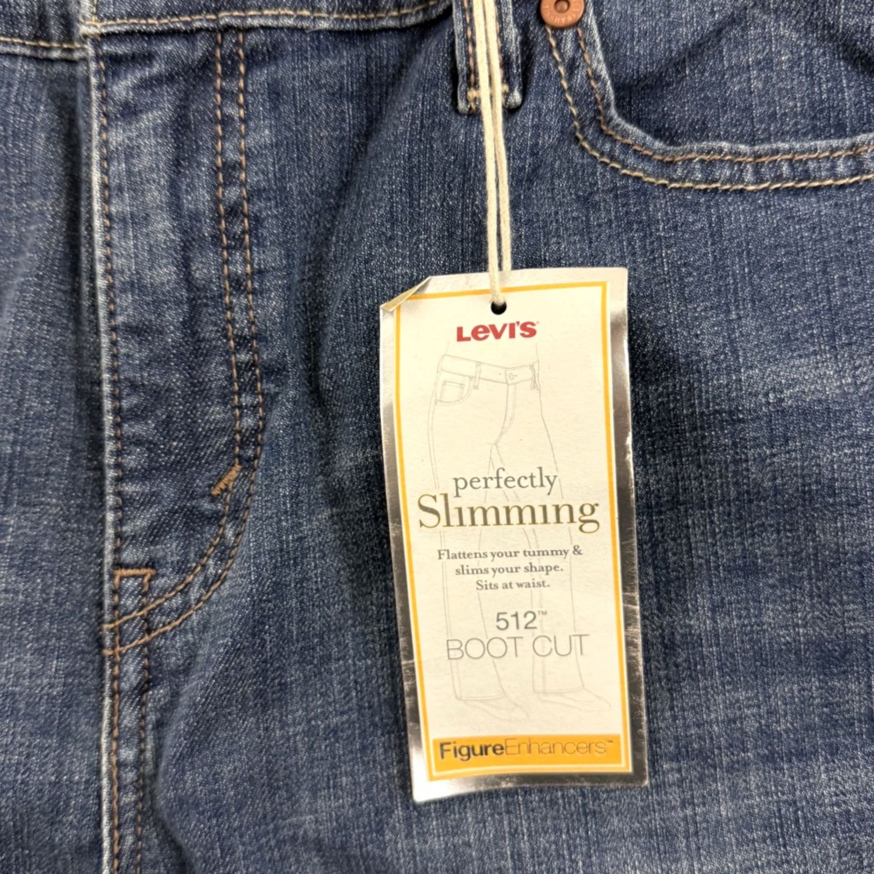 Levi's Levi's 512 Jeans Womens 12 Short Blue Denim Bootcut Slimming 98% Cotton 2% Spandex NWT 30x32 Vintage? (No) 90s USA Levi's 500 Series Size 34" / US 12 / IT 48 - 4 Thumbnail