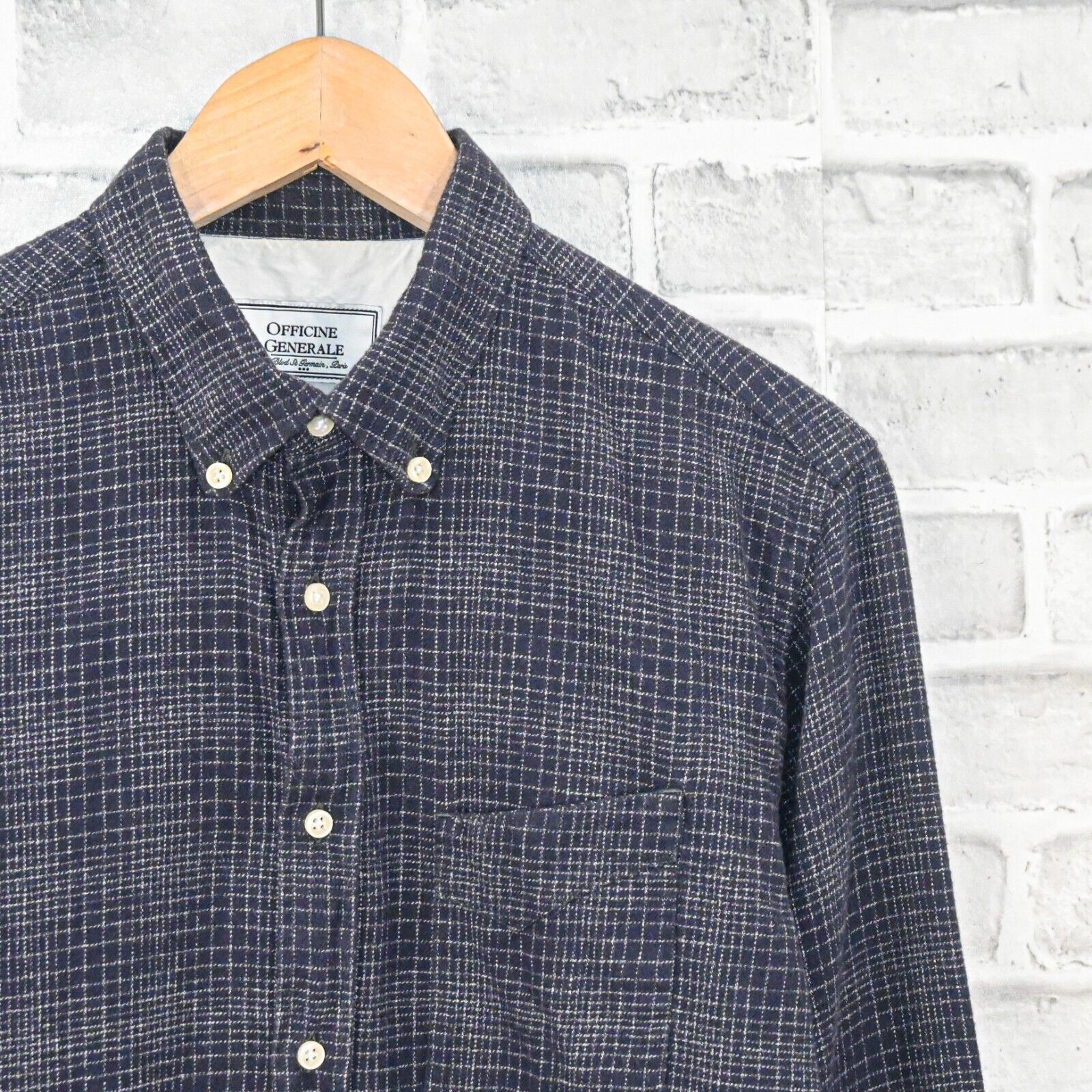 Officine Generale Officine Generale Button Down Flannel Shirt blue check Size US S / EU 44-46 / 1 - 5 Thumbnail