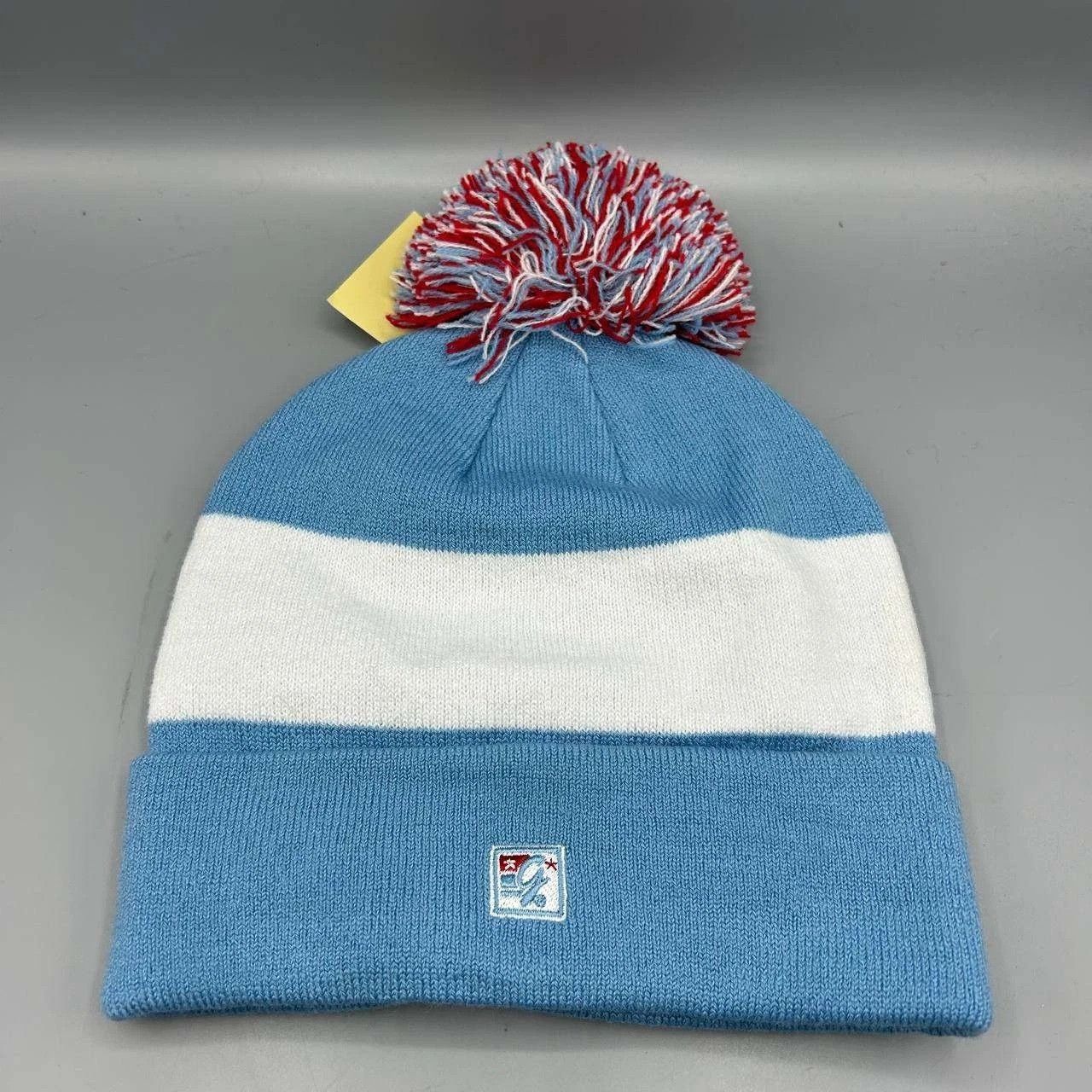 The Game Chicago Bulls Hat Men Blue Flag Cuffed Beanie Pom Pom Size ONE SIZE - 2 Thumbnail