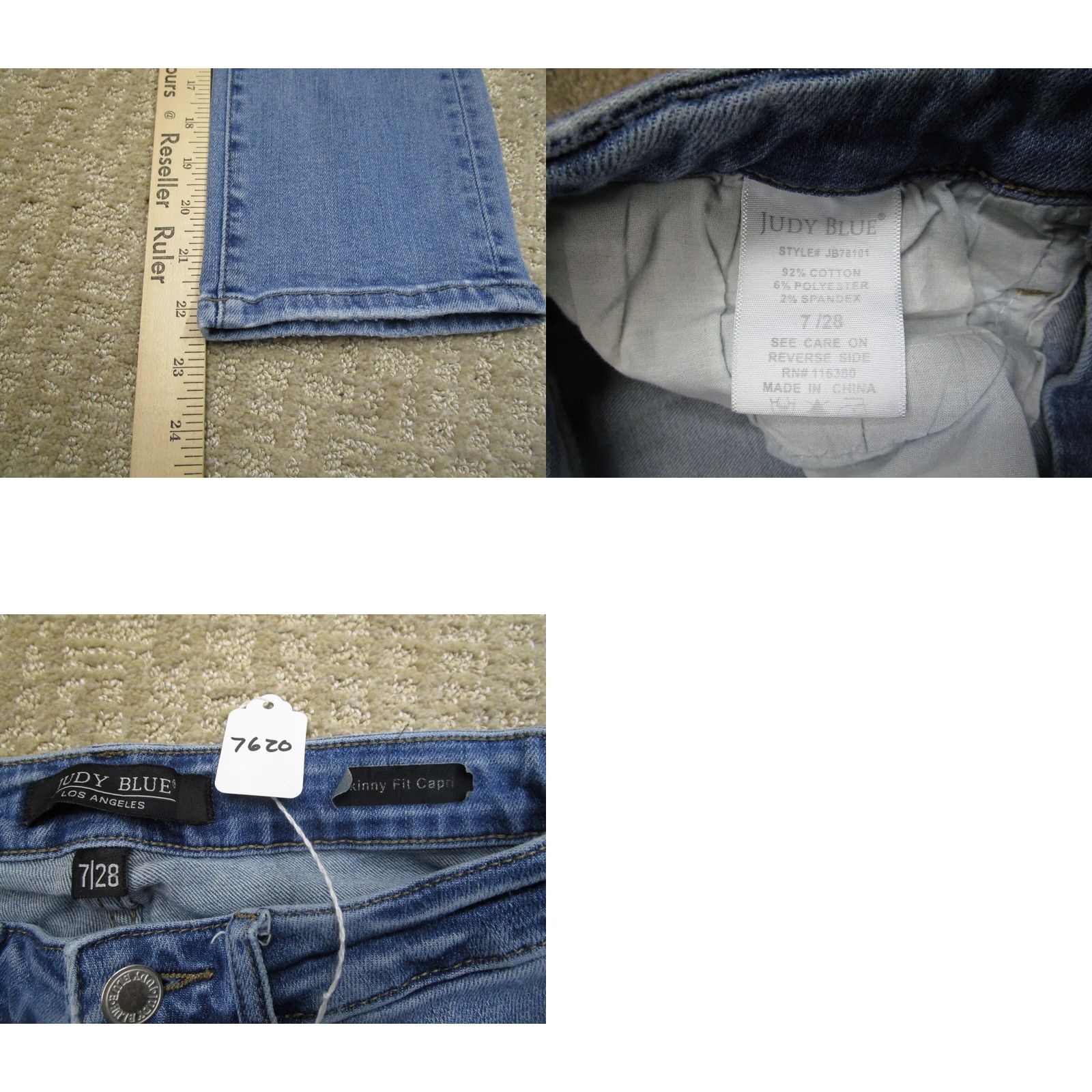 Denime Judy Blue Capris Women Blue Skinny Fit High Rise Light Wash Denim 28 Capris Jeans Logo 5-Pocket Womens Size 28" / US 6 / IT 42 - 8 Thumbnail