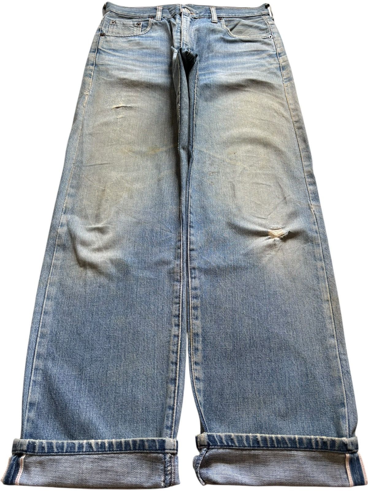 Levi's Vintage 80s Levis Selvedge Big E Mud Wash Baggy Jean Size US 31 - 1 Thumbnail