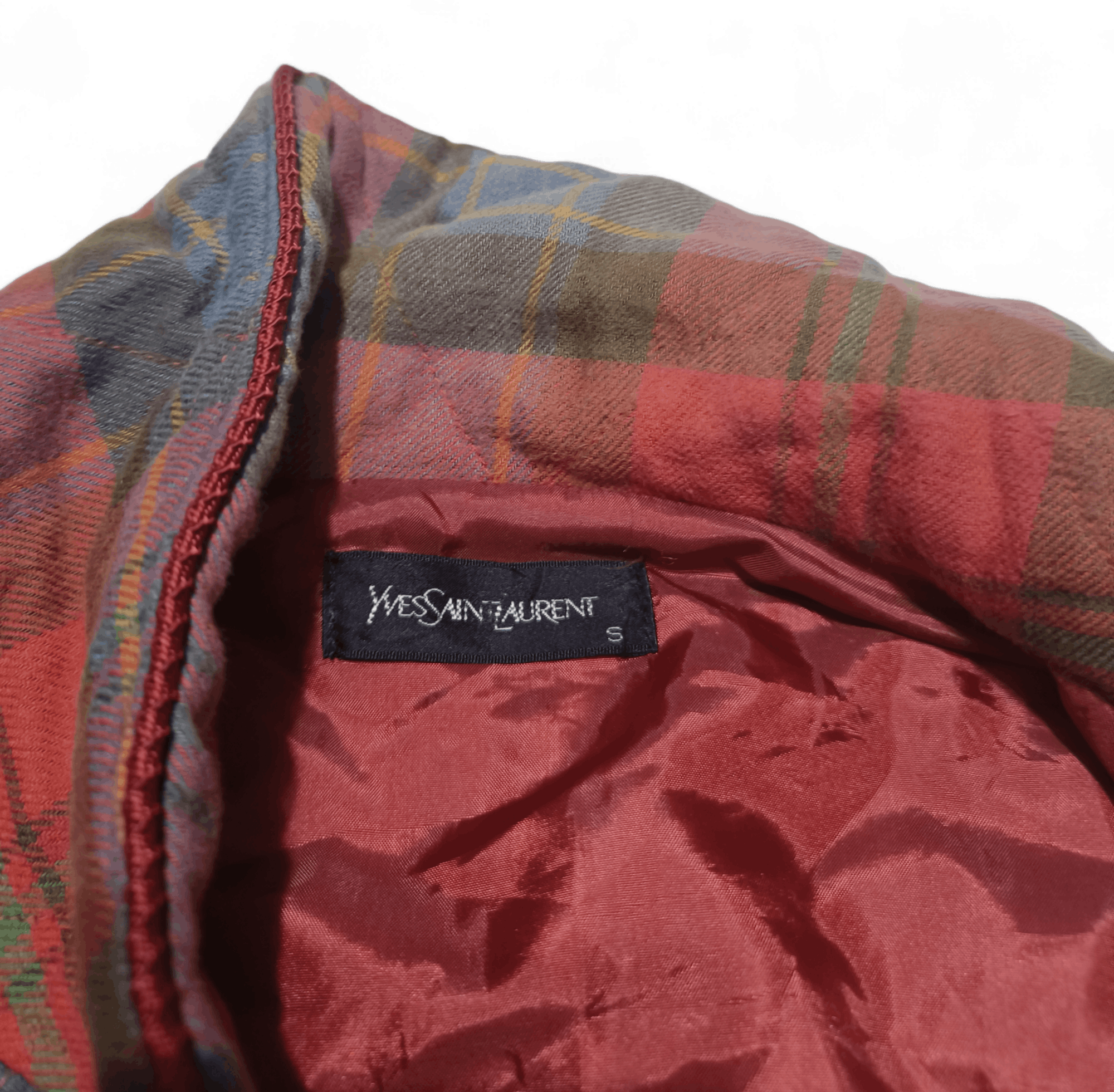 Yves Saint Laurent Vintage Yves Saint Laurent YSL Kimono Tartan Kimono Jacket Size S / US 4 / IT 40 - 8 Thumbnail