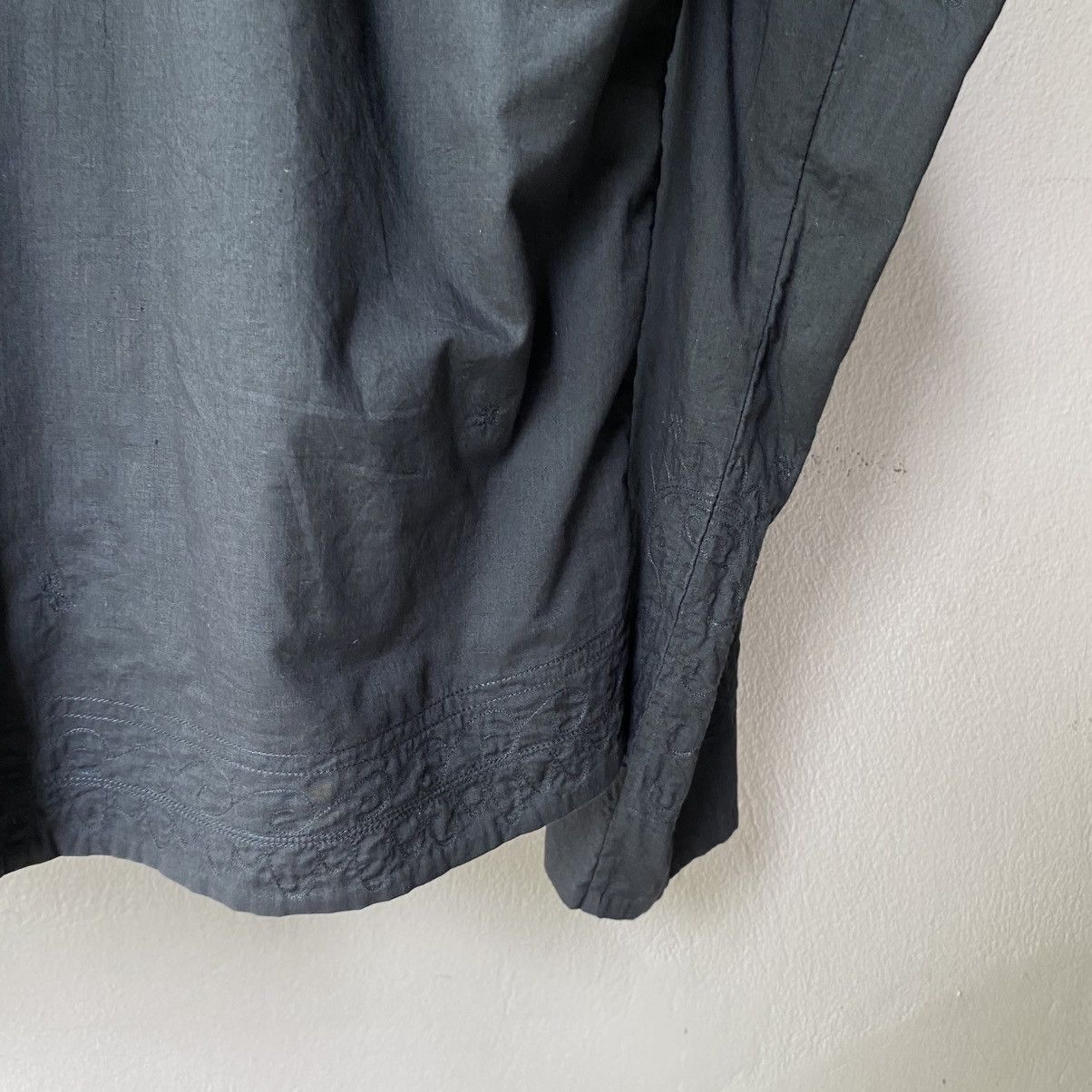 Issey Miyake Haath Dark Teal Embroidered Mandarin Shirt Size XS / US 0-2 / IT 36-38 - 17 Thumbnail
