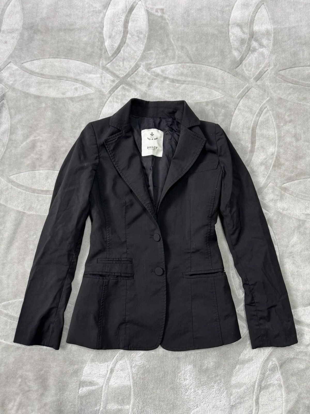 Bally Bally Switzerland Suit Jacket Blazer Wool Black size 34 XS Size XS / US 0-2 / IT 36-38 - 1 Thumbnail