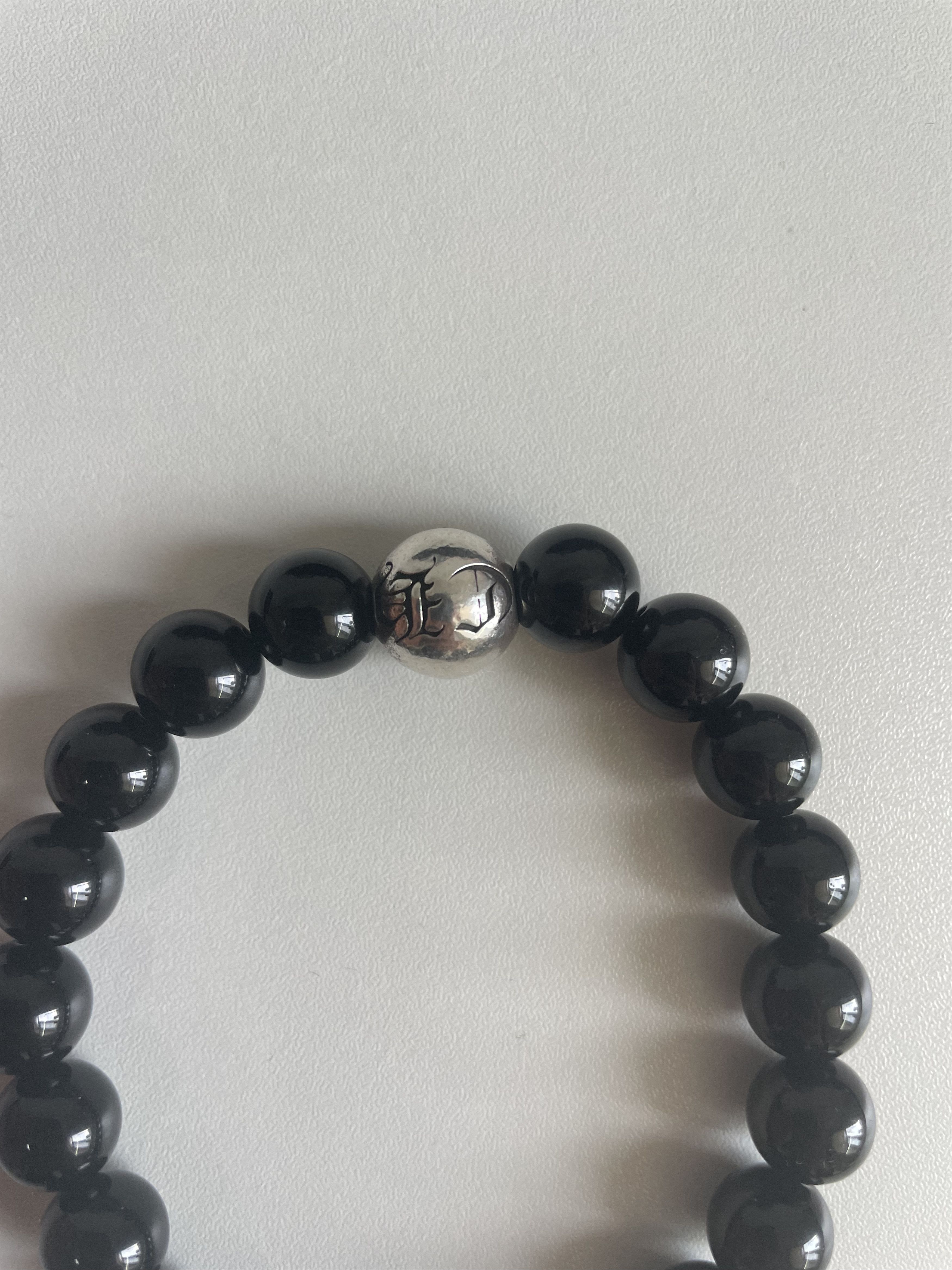 Chrome Hearts Chrome Hearts 10mm Black 2 Silver Bead Bracelet Size ONE SIZE - 7 Thumbnail