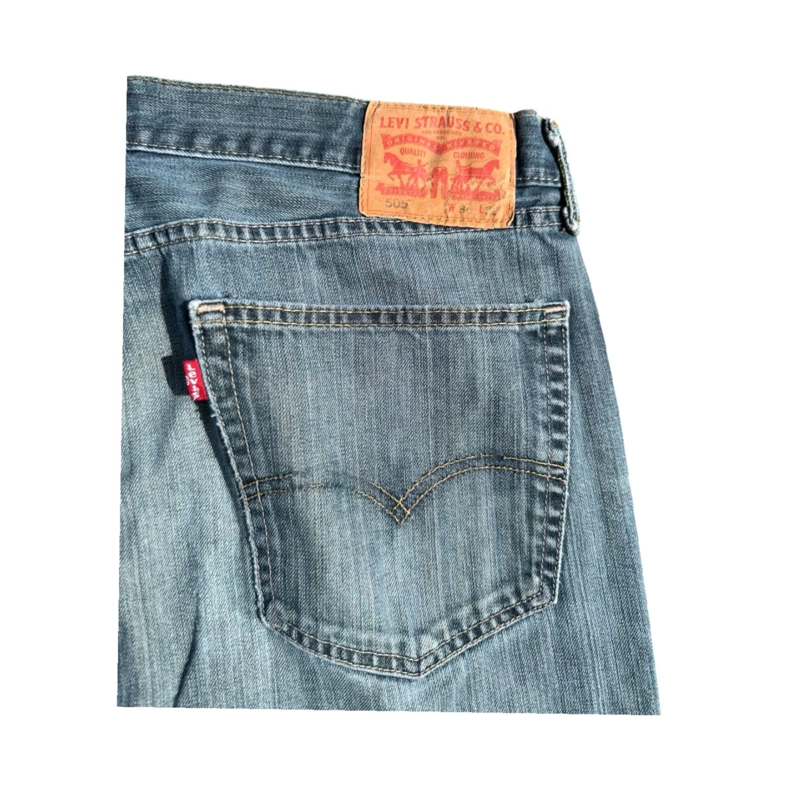 Levi's VINTAGE Levi's 505 Jeans Distressed Grunge Denim Men 36x32 Blue Straight 32in Inseam Mens Size US 36 / EU 52 - 3 Thumbnail