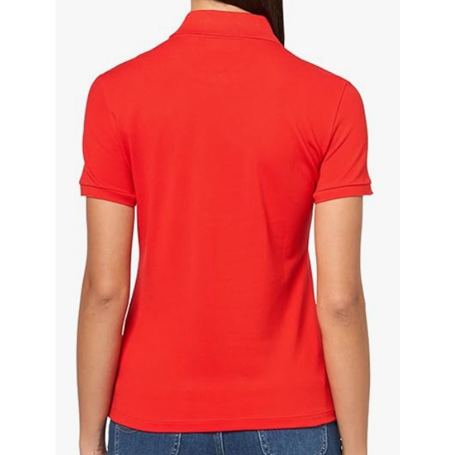 Lacoste Lacoste Women's Slim Fit Stretch Mini Pique Polo Red 8 Size M / US 6-8 / IT 42-44 - 3 Thumbnail
