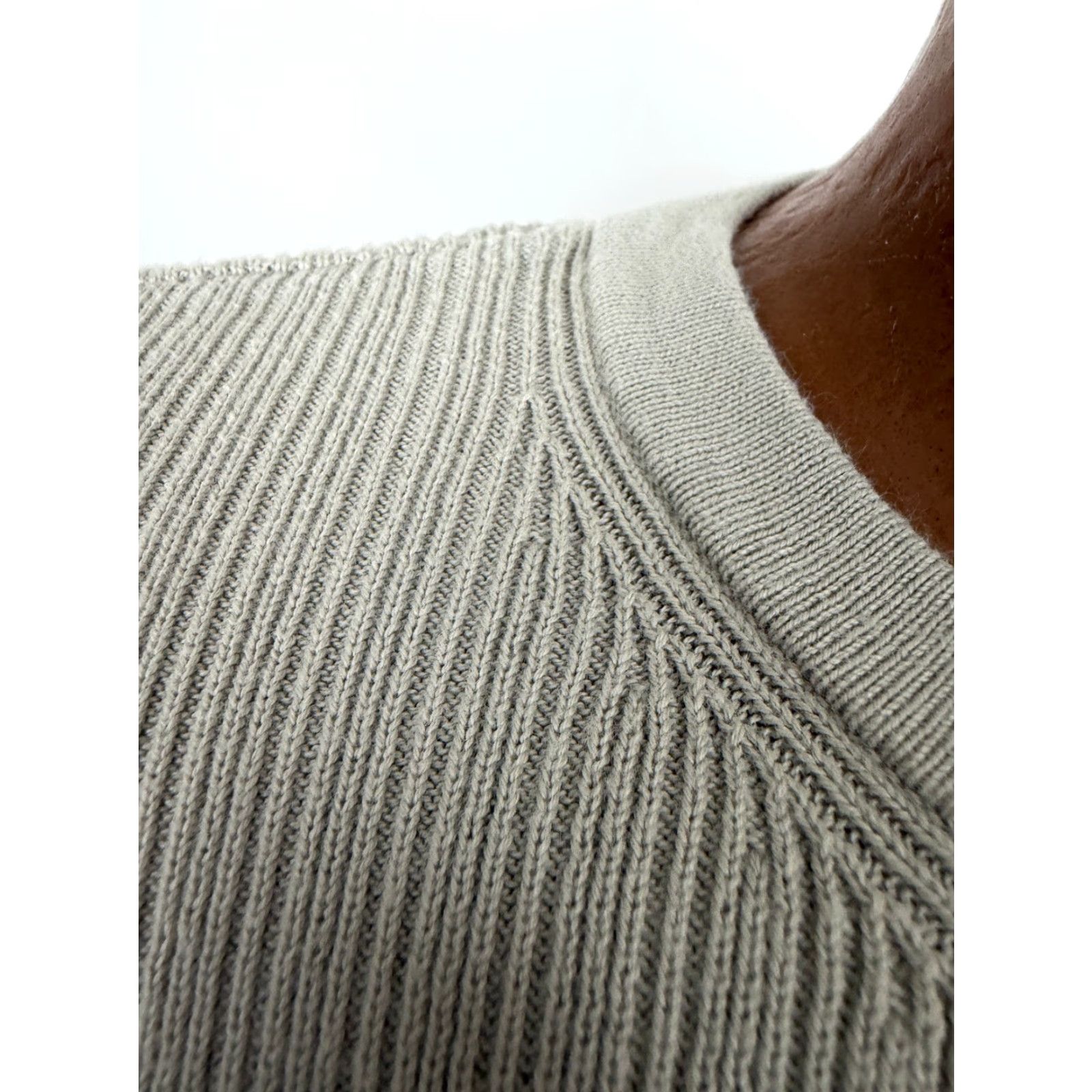 Banana Republic Banana Republic Ribbed Shirt Men XL Beige Cotton Vintage Y2K 90s Preppy Heavyweight Knit Crew Neck T-Shirt - Regular Fit Size US XL / EU 56 / 4 - 3 Thumbnail