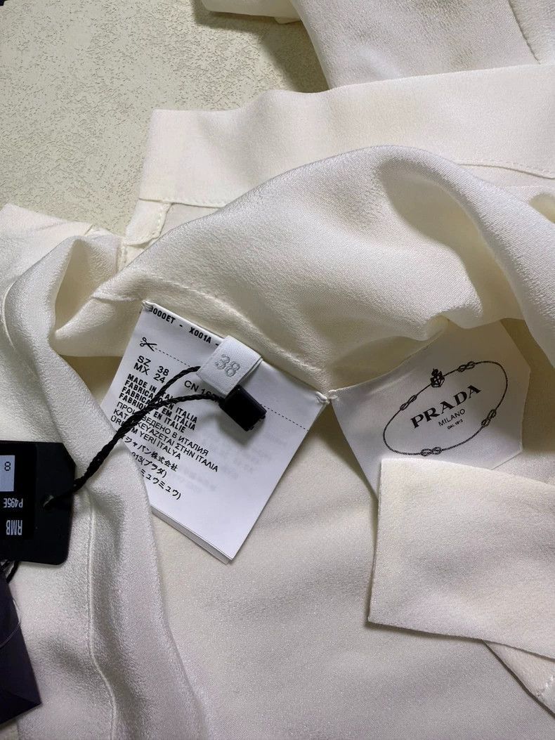 Prada Prada White Silk Shirt with Tags-2506 Size S / US 4 / IT 40 - 3 Thumbnail