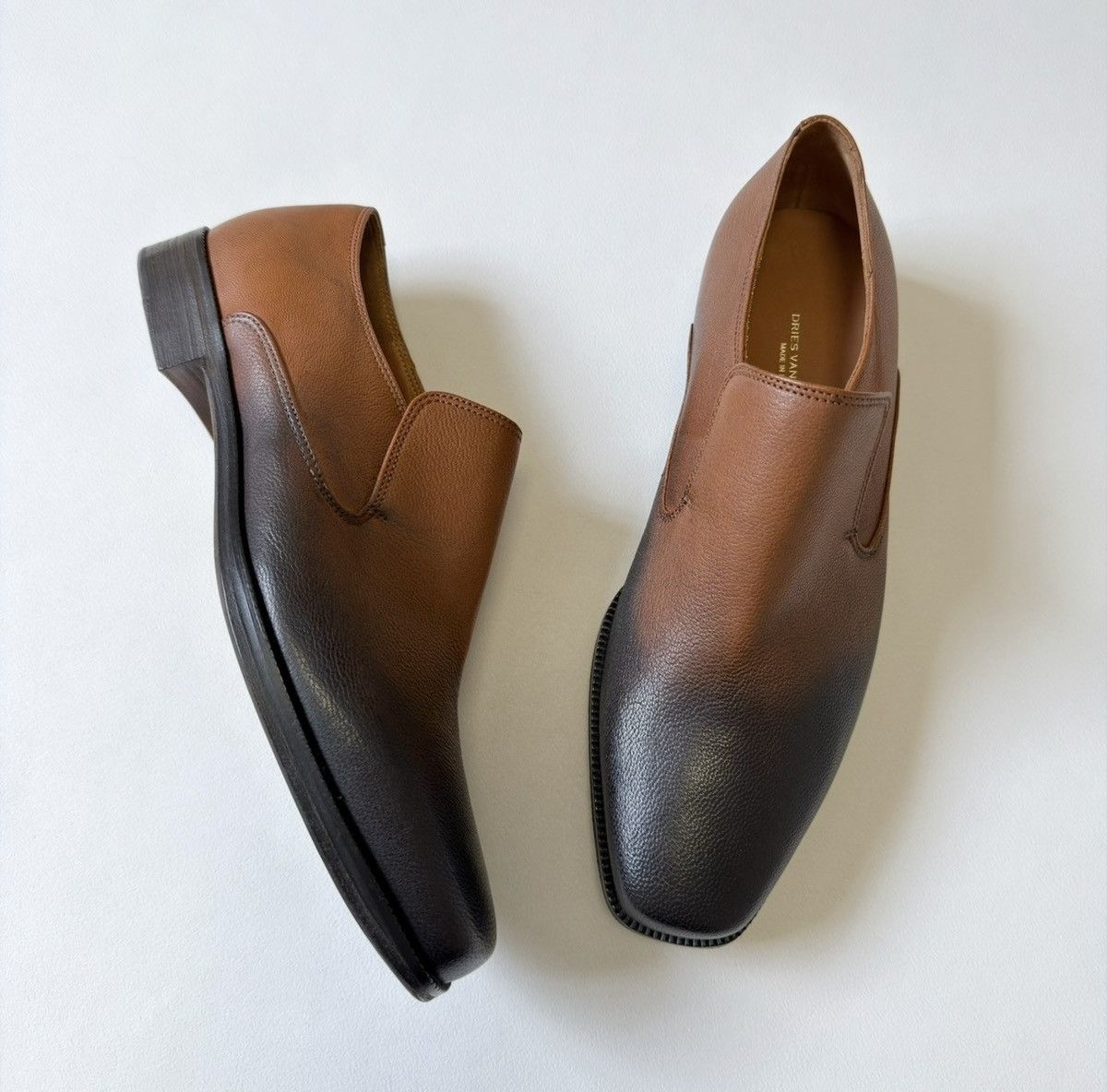 Dries Van Noten Brown ‘Burnished Toes’ Leather Loafers Size US 11 / EU 44 - 23 Thumbnail