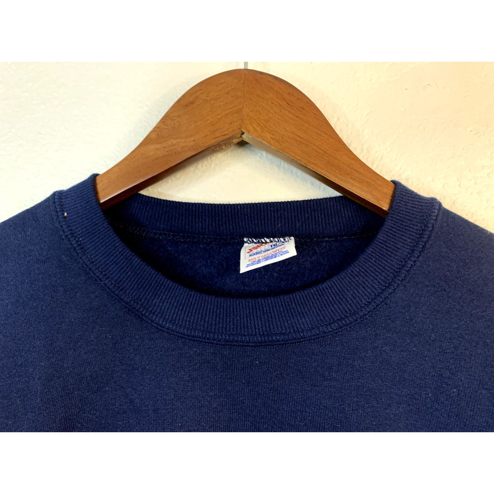 Jerzees 90s Vintage Jerzees XL Dark Blue Blank Crewneck Sweatshirt Size US XL / EU 56 / 4 - 3 Thumbnail