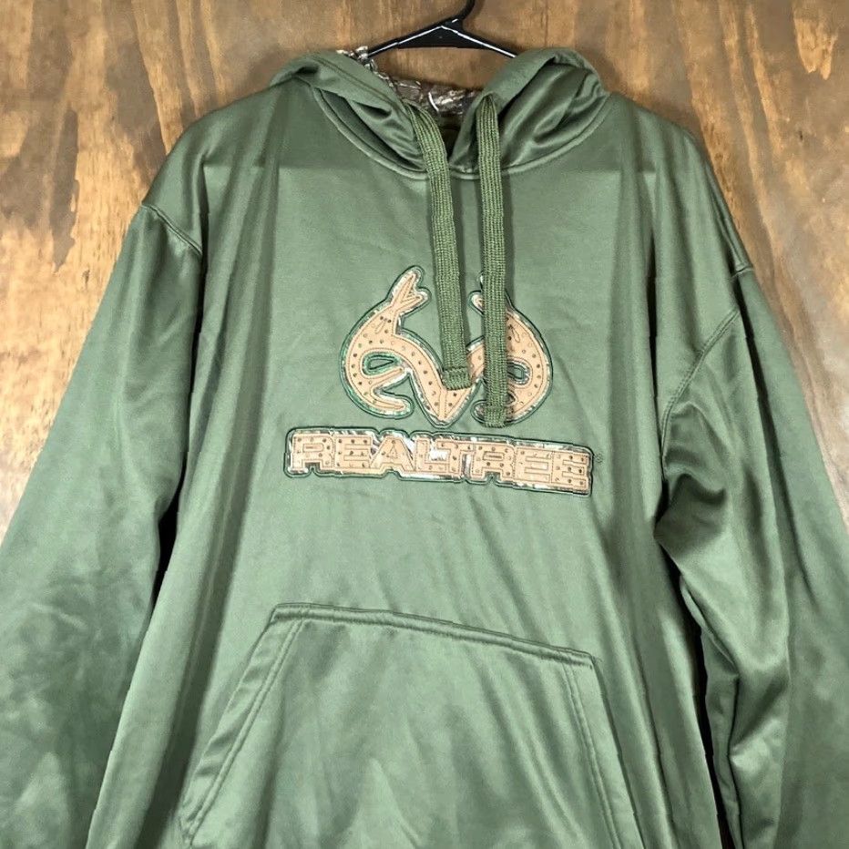 Realtree Realtree Buckhorn River Mens Sweatshirt Green Camo Hoodie Therma Fit XL Pullover Long Sleeve Winter Fall Size US XL / EU 56 / 4 - 2 Thumbnail