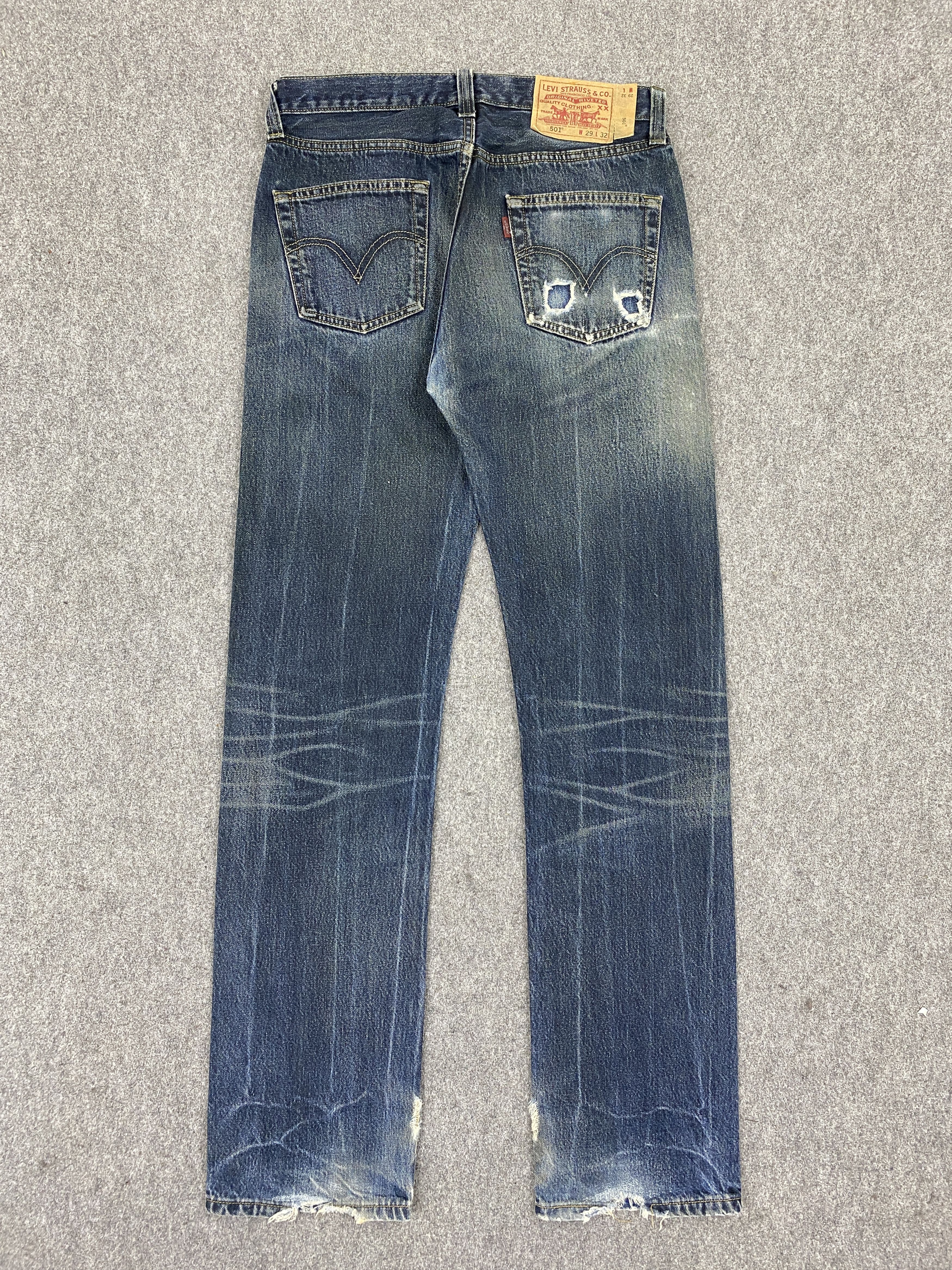 Levi's Distressed Vintage Levis 501 Blue Jeans DP2718 Size US 30 / EU 46 - 3 Thumbnail