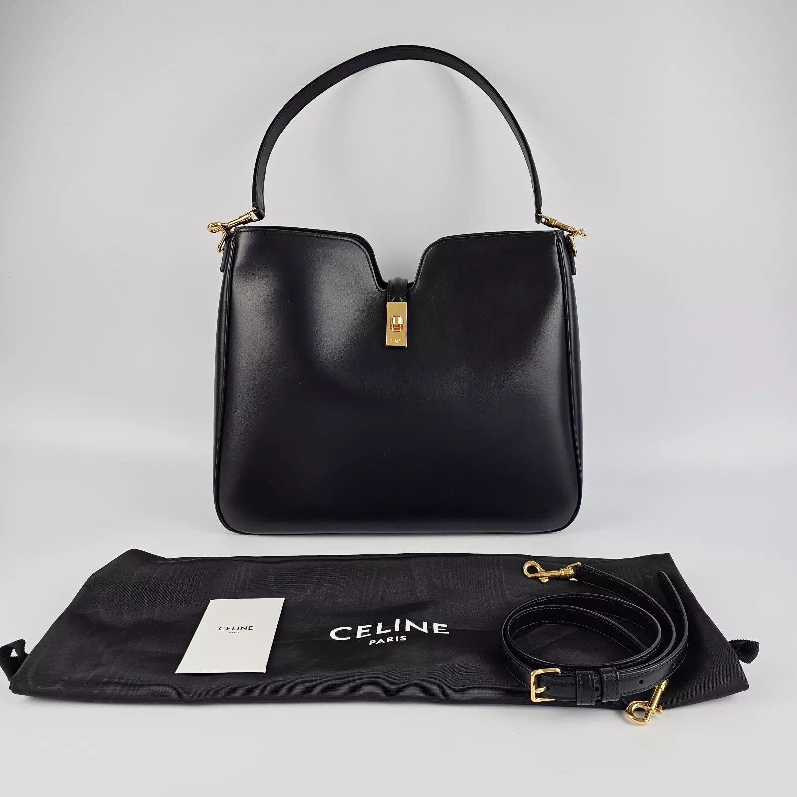 Celine CELINE Camille 16 Medium Black Leather Bag New Size ONE SIZE - 2 Thumbnail