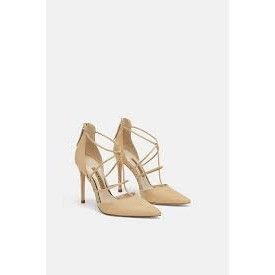 Zara Zara Basic Sand T-Strap Suede High Heels Size US 7.5 / IT 37.5 - 1 Thumbnail