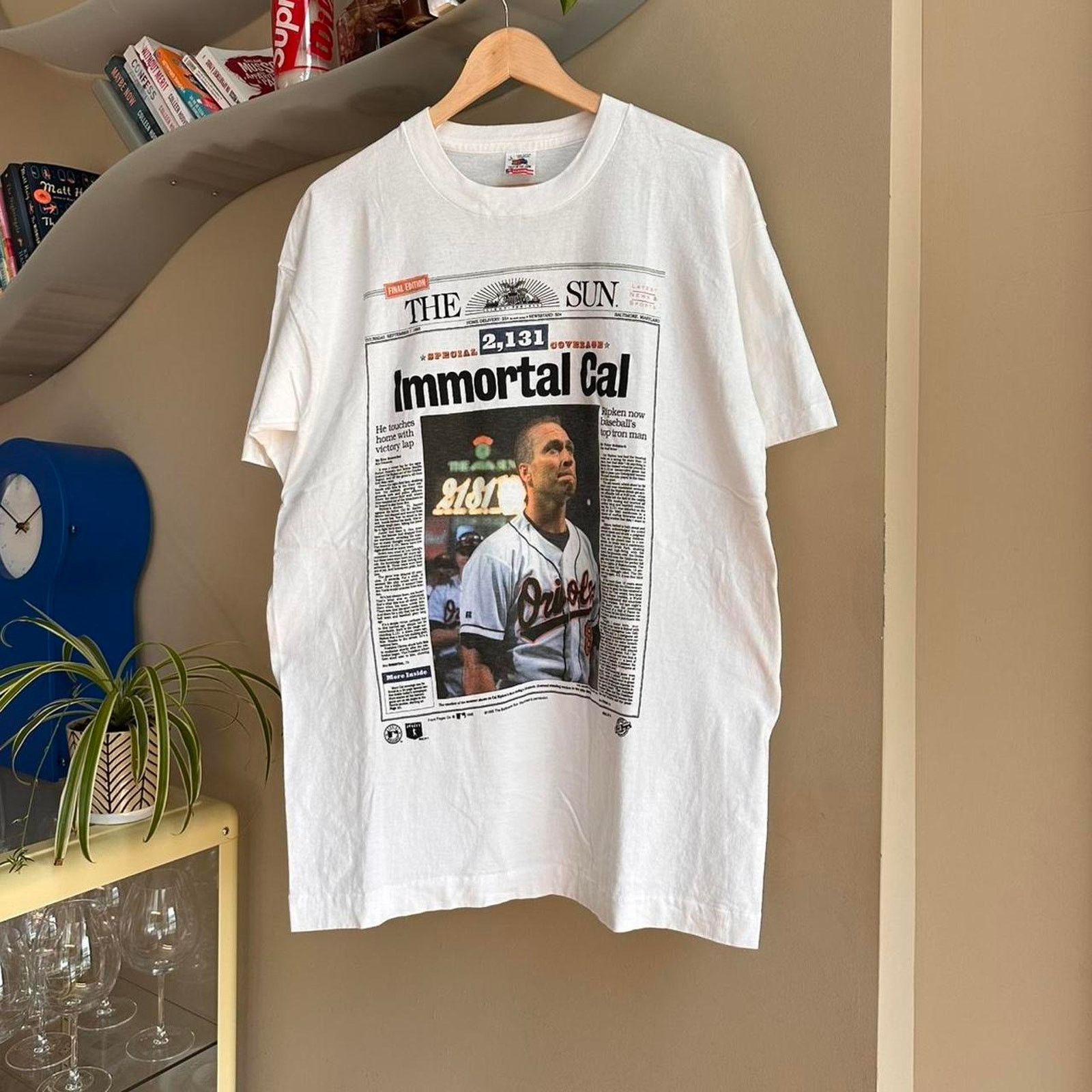 Fruit Of The Loom × Vintage Vintage 1995 Baltimore Orioles Cal Ripkin Jr T-Shirt Size US L / EU 52-54 / 3 - 1 Thumbnail