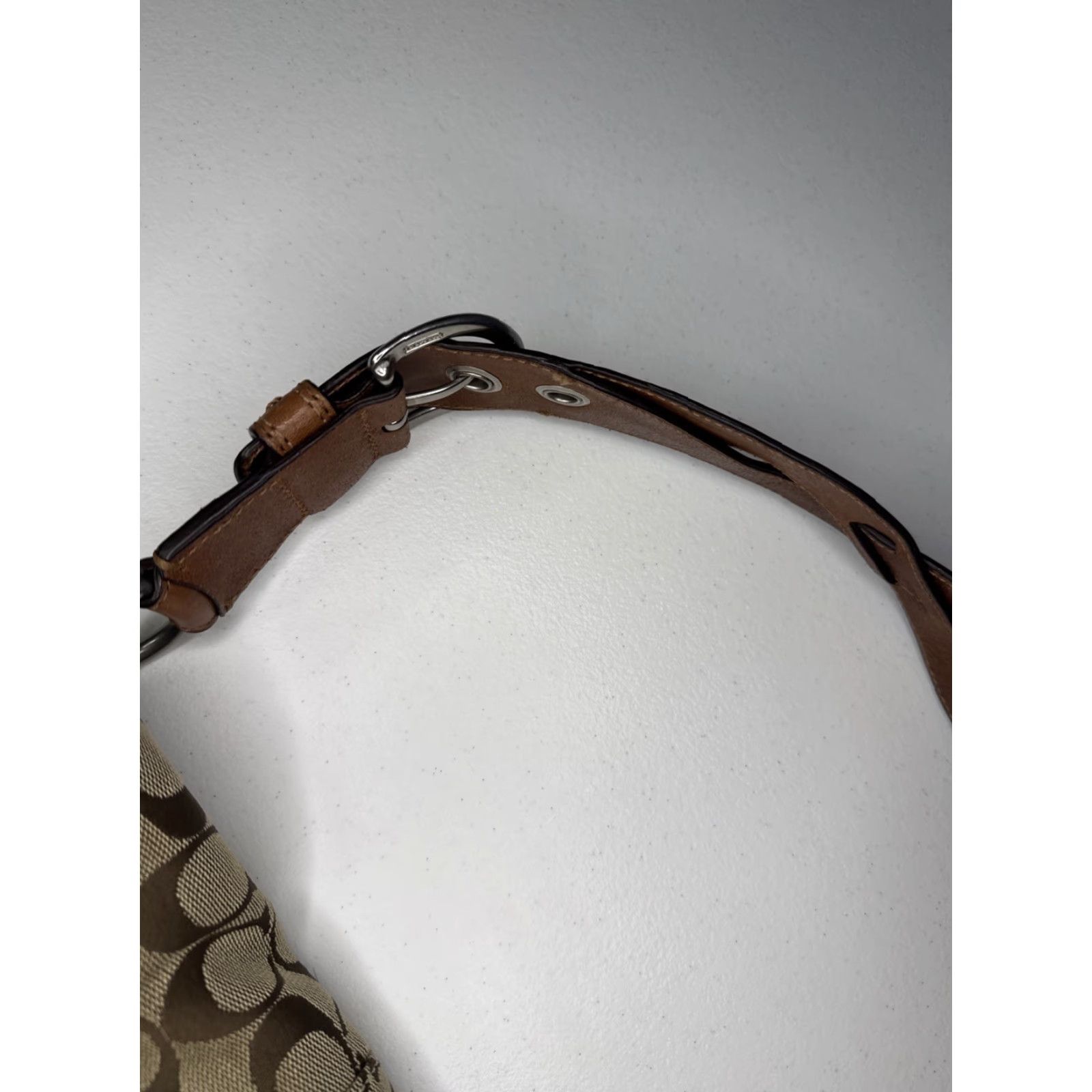 Coach Coach SoHo Y2K Shoulder Bag Brown Leather Jacquard Signature Print Purse Flap Size ONE SIZE - 4 Thumbnail