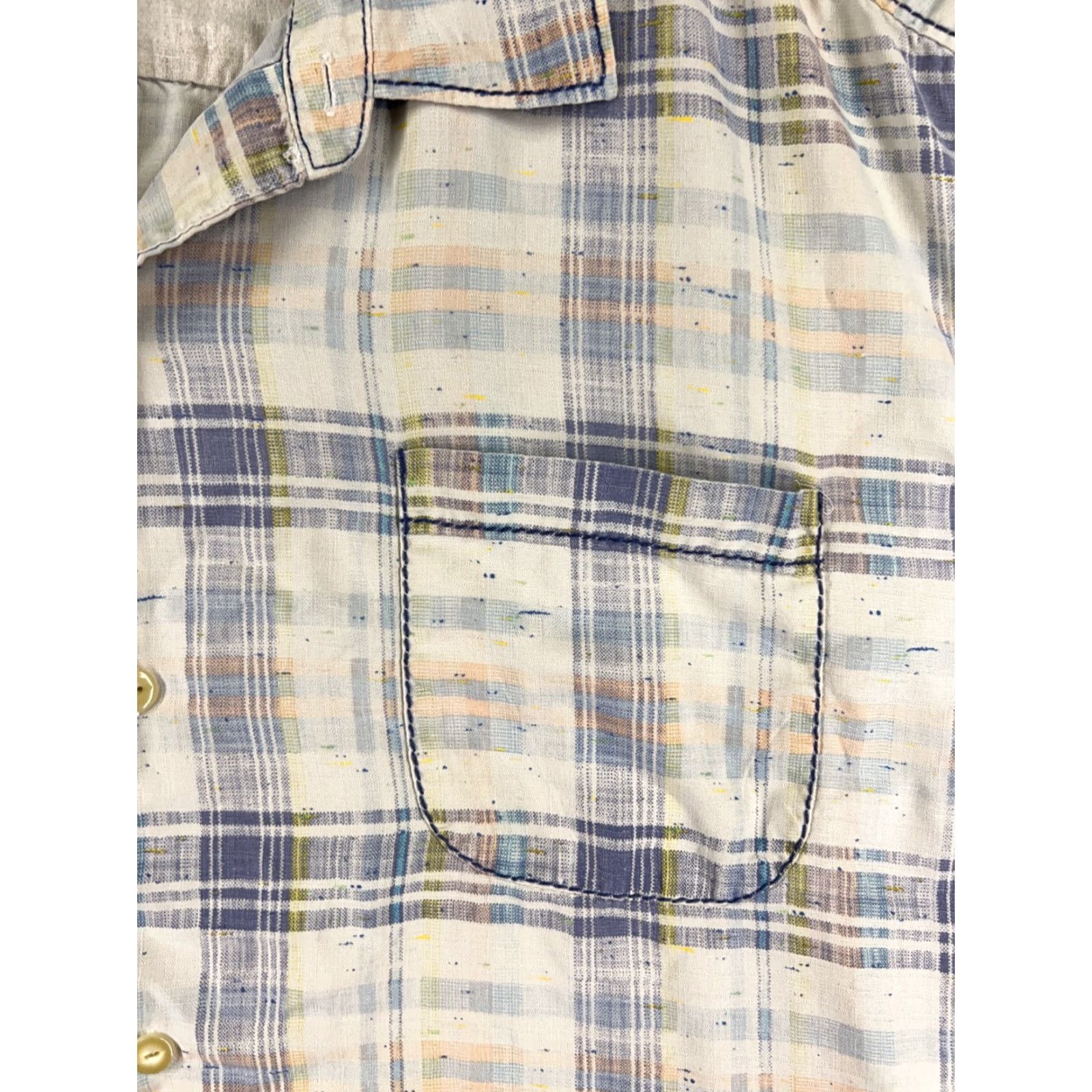 Tommy Bahama Tommy Bahama Shirt Men 2XL Beige Blue Plaid Button Up 100% Silk Pocket Vintage: No Size US XXL / EU 58 / 5 - 6 Thumbnail
