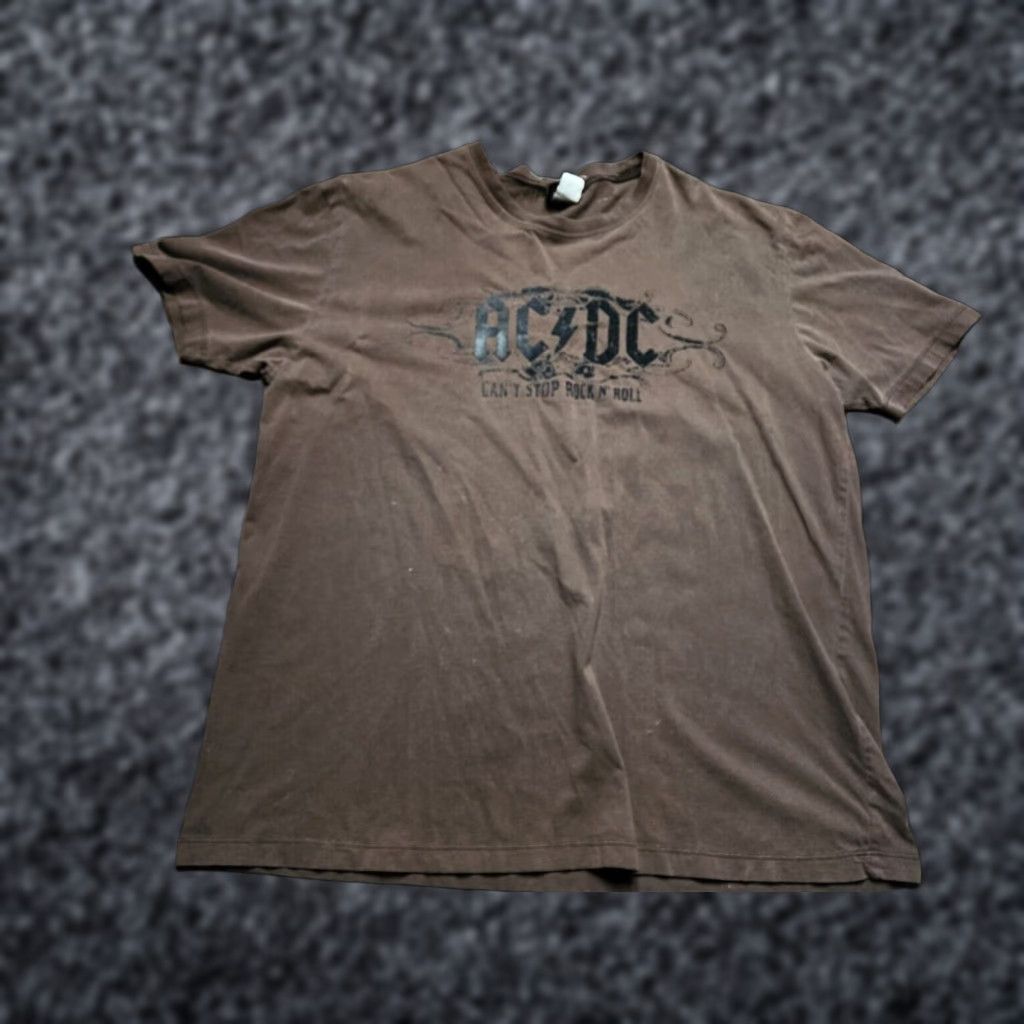 Etro AC/DC Rock N Roll T-Shirt Mens XL Brown Short Sleeve Anthill Trading Band Tee Distressed Size US XL / EU 56 / 4 - 1 Thumbnail