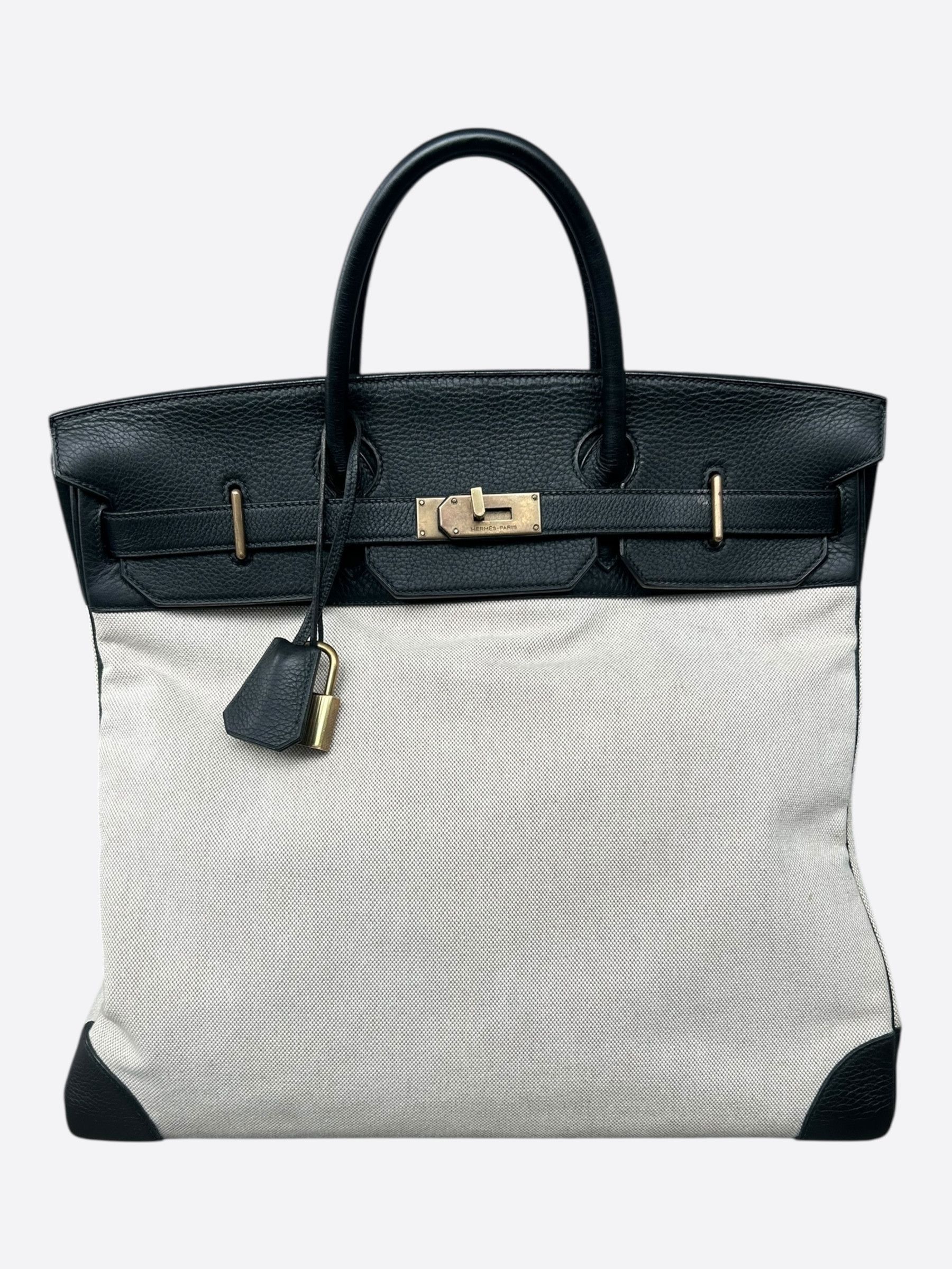 Hermes Hermes Black Togo & Canvas HAC Birkin 40 Size ONE SIZE - 1 Thumbnail