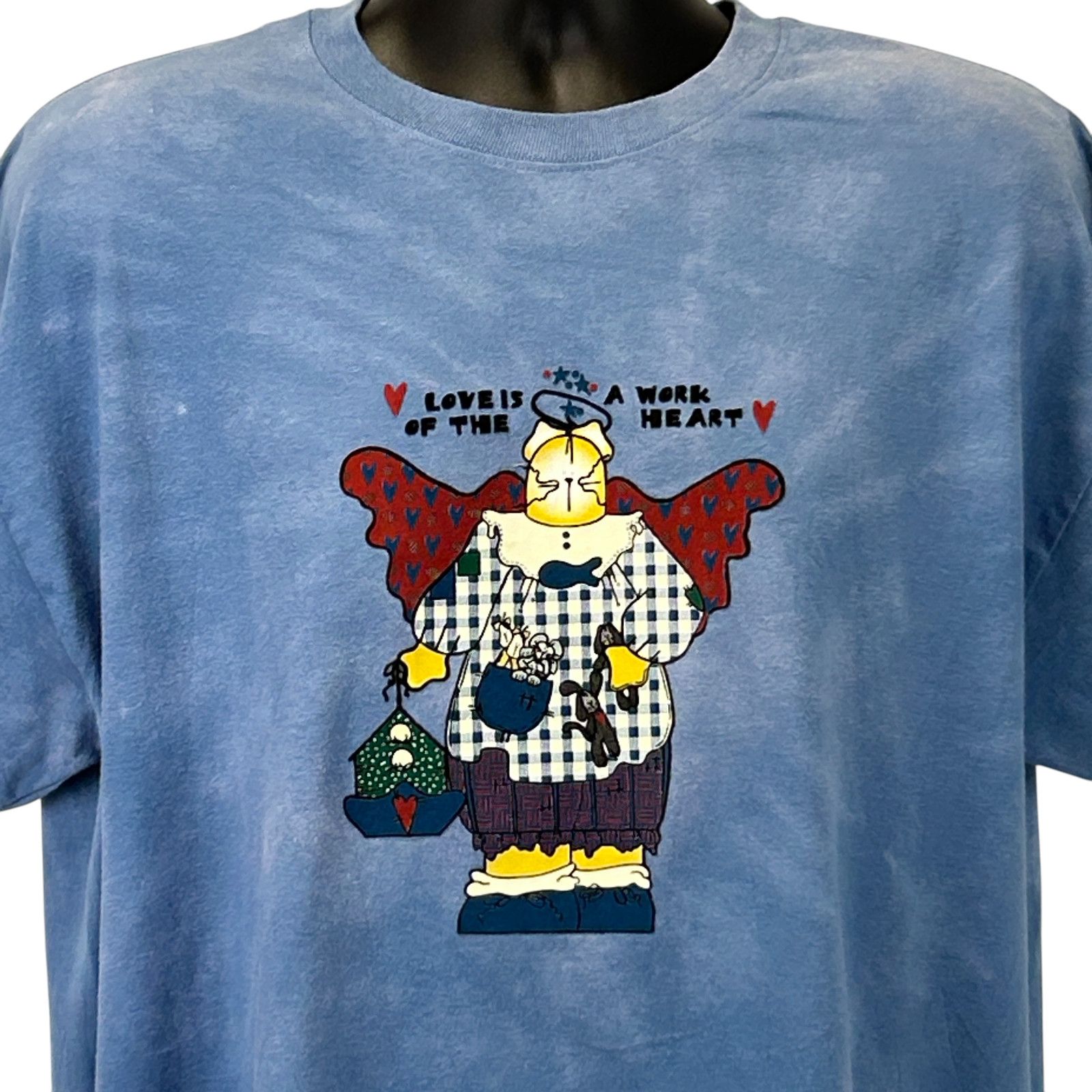 Hanes Vintage Love Is a Work of the Heart T Shirt Blue Unisex XL Size XL / US 12-14 / IT 48-50 - 1 Thumbnail