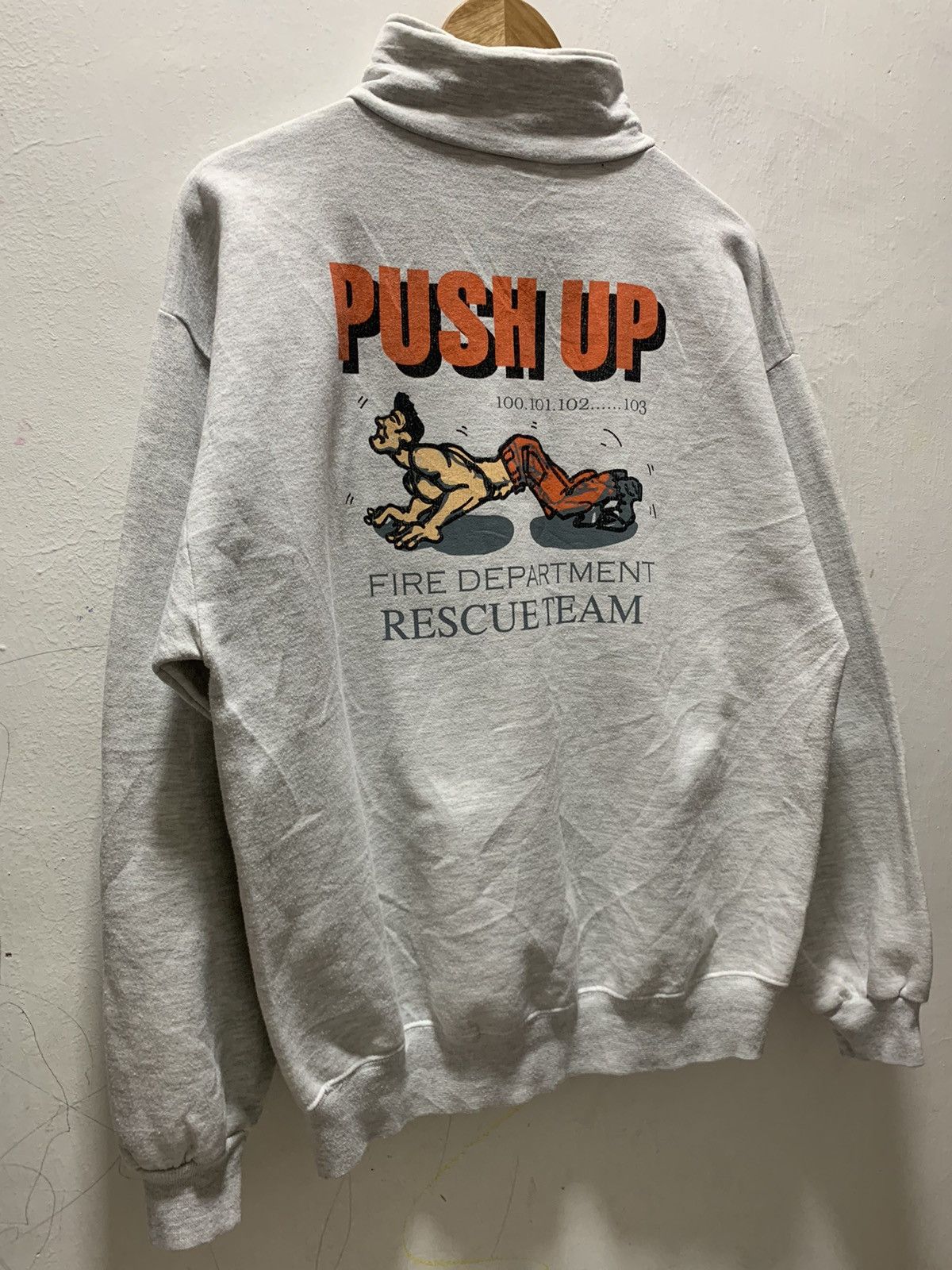 Jerzees Vintage Push Up Fire Department Rescue Team Larga Sweatshirt Size US L / EU 52-54 / 3 - 9 Thumbnail