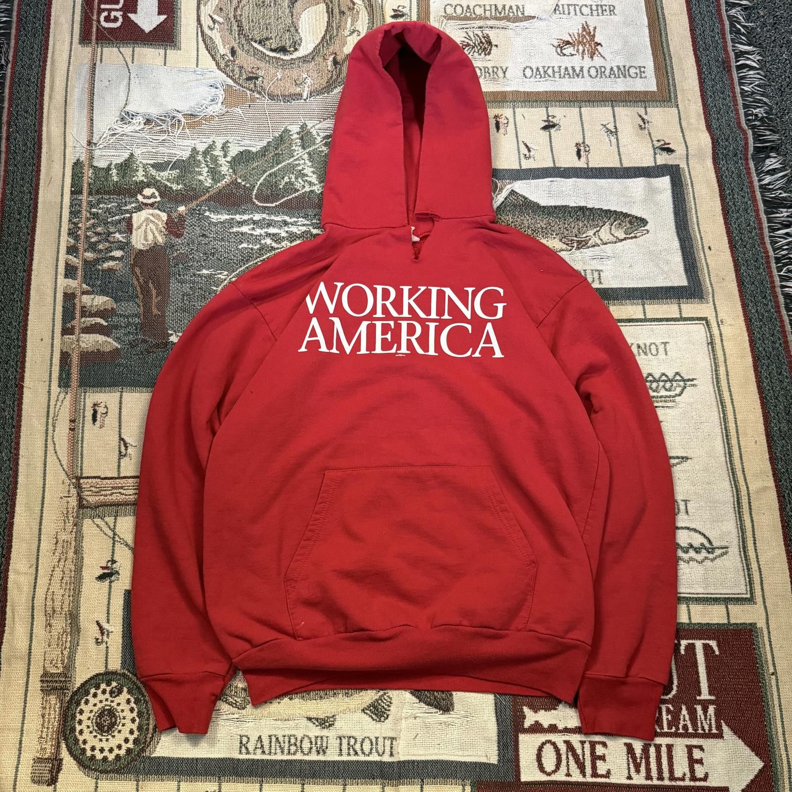 Other Vintage Union Made in USA Working America Red Hoodie Size US M / EU 48-50 / 2 - 1 Thumbnail