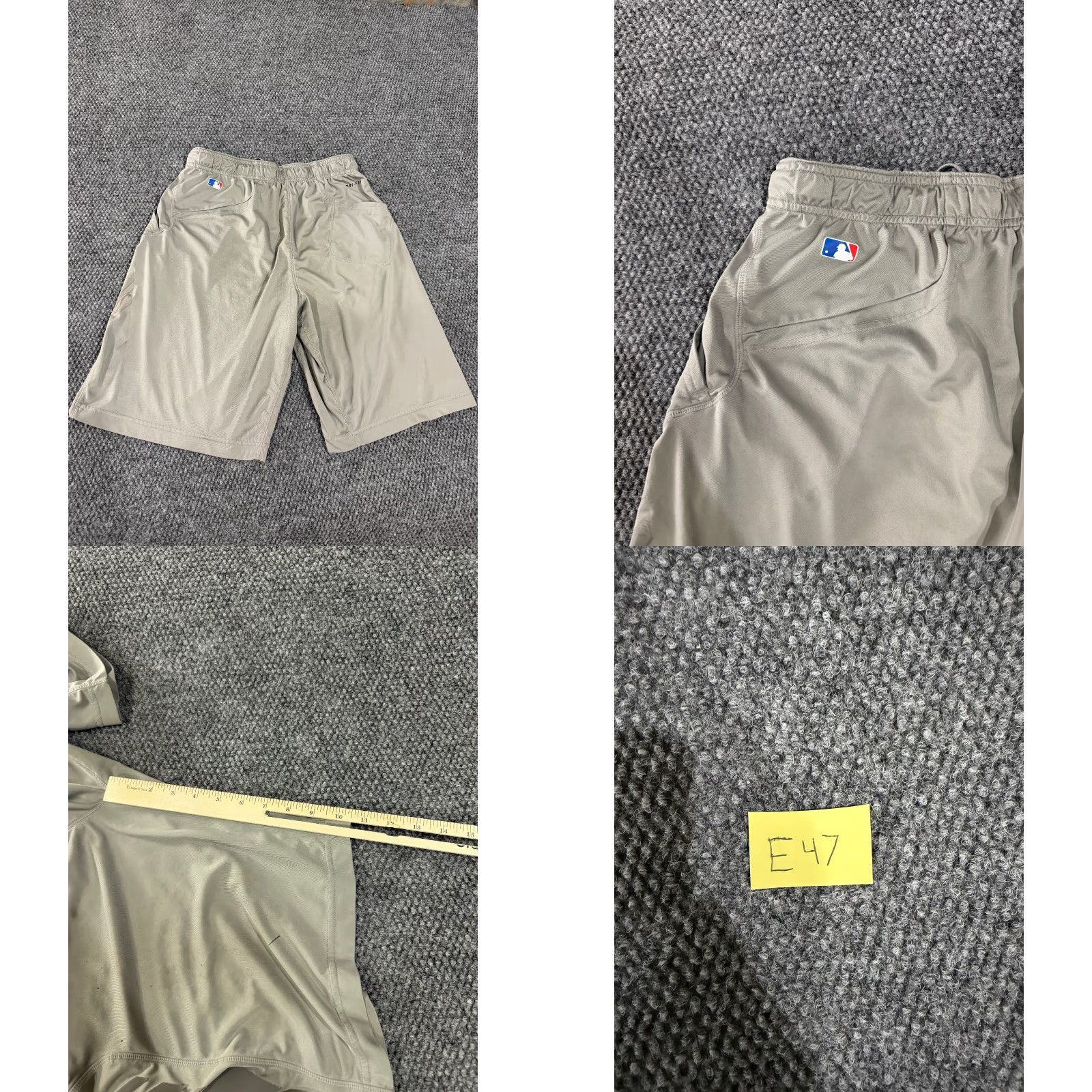 Nike Nike Dri-FIT athletic shorts Mens M Beige Baseball Training Workout Polyester Blended Fabric Elastic Waist Pockets Size US 31 - 8 Thumbnail