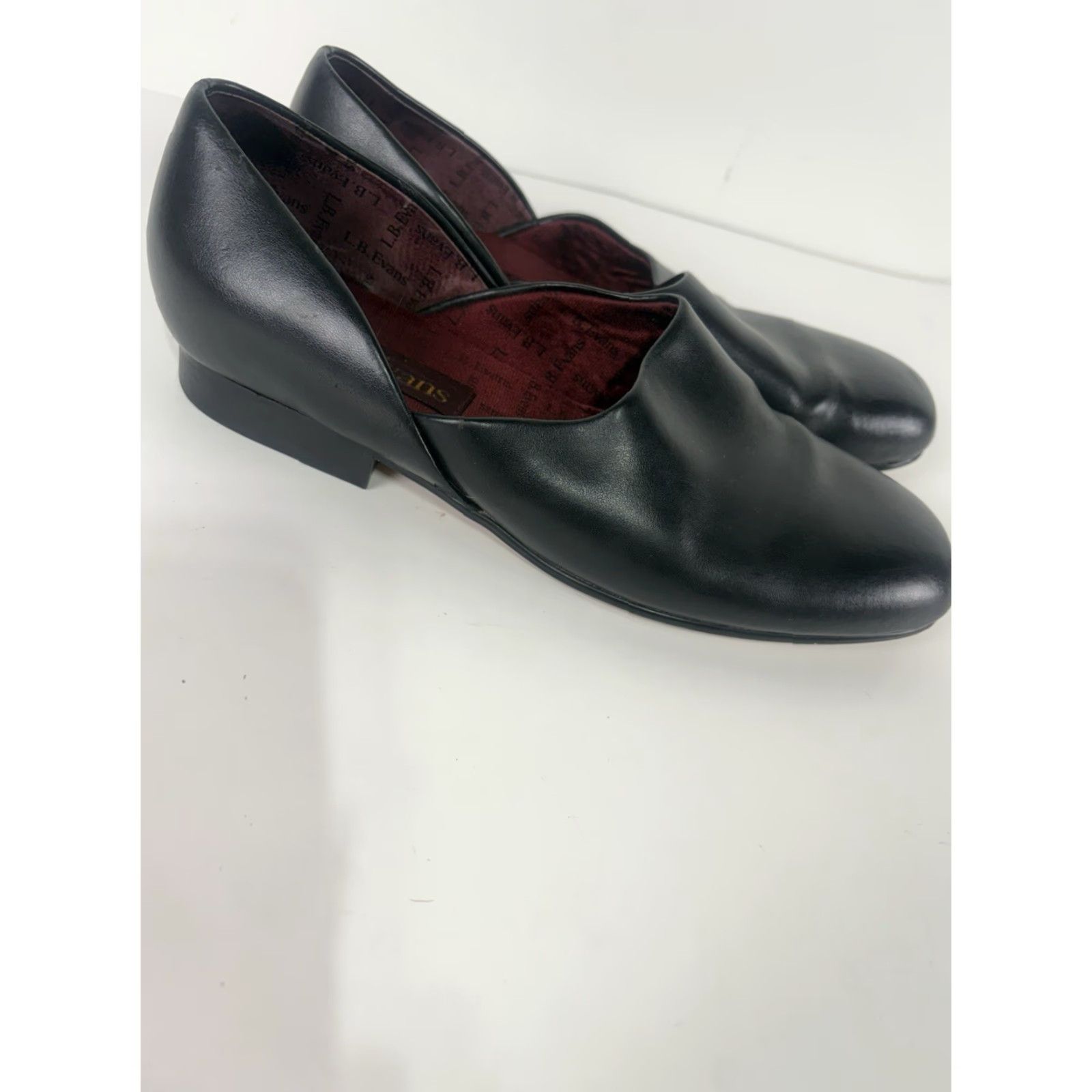 Vintage LB Evans Black Leather Slip On 1in Loafers Womens Size 9.5M Size US 9.5 / IT 39.5 - 2 Thumbnail