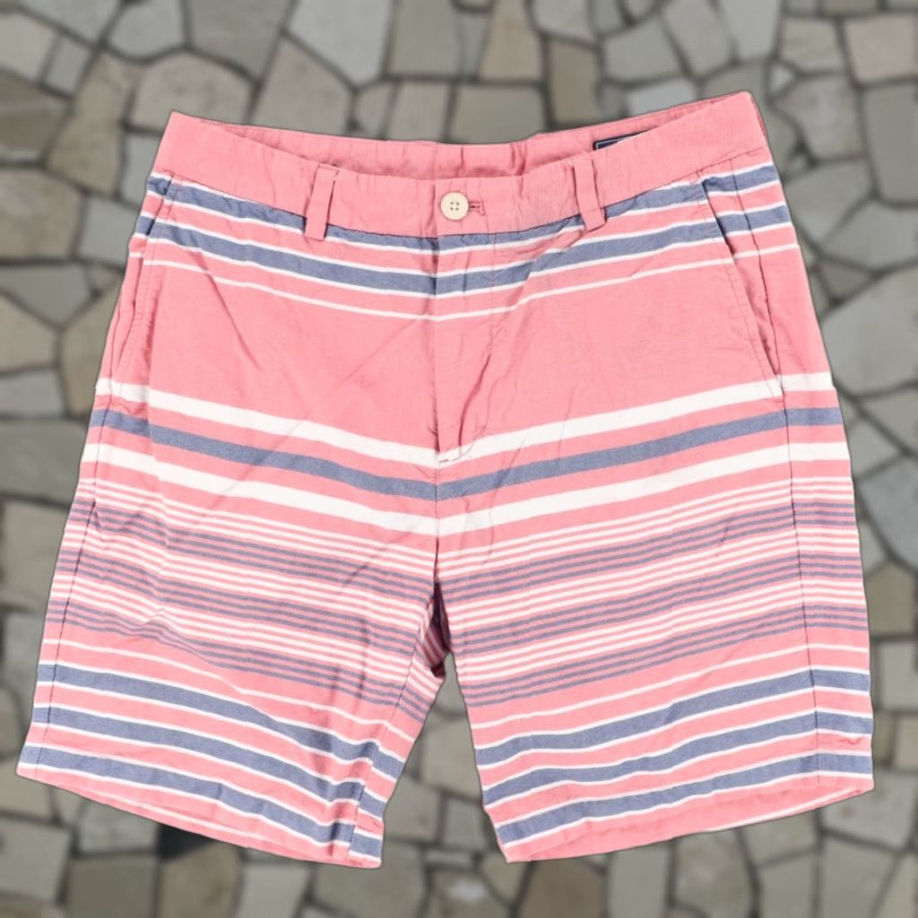 Vineyard Vines VINEYARD VINES Breaker Twill Chino Shorts Pink Striped Men's 33 Chino Shorts Pink Striped Mens 33 Size US 33 - 1 Thumbnail
