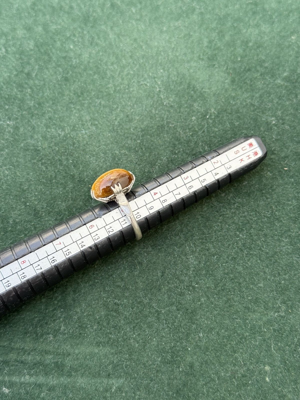 Vintage Vintage Sterling Silver Tiger's Eye Solitaire Ring Size ONE SIZE - 5 Thumbnail