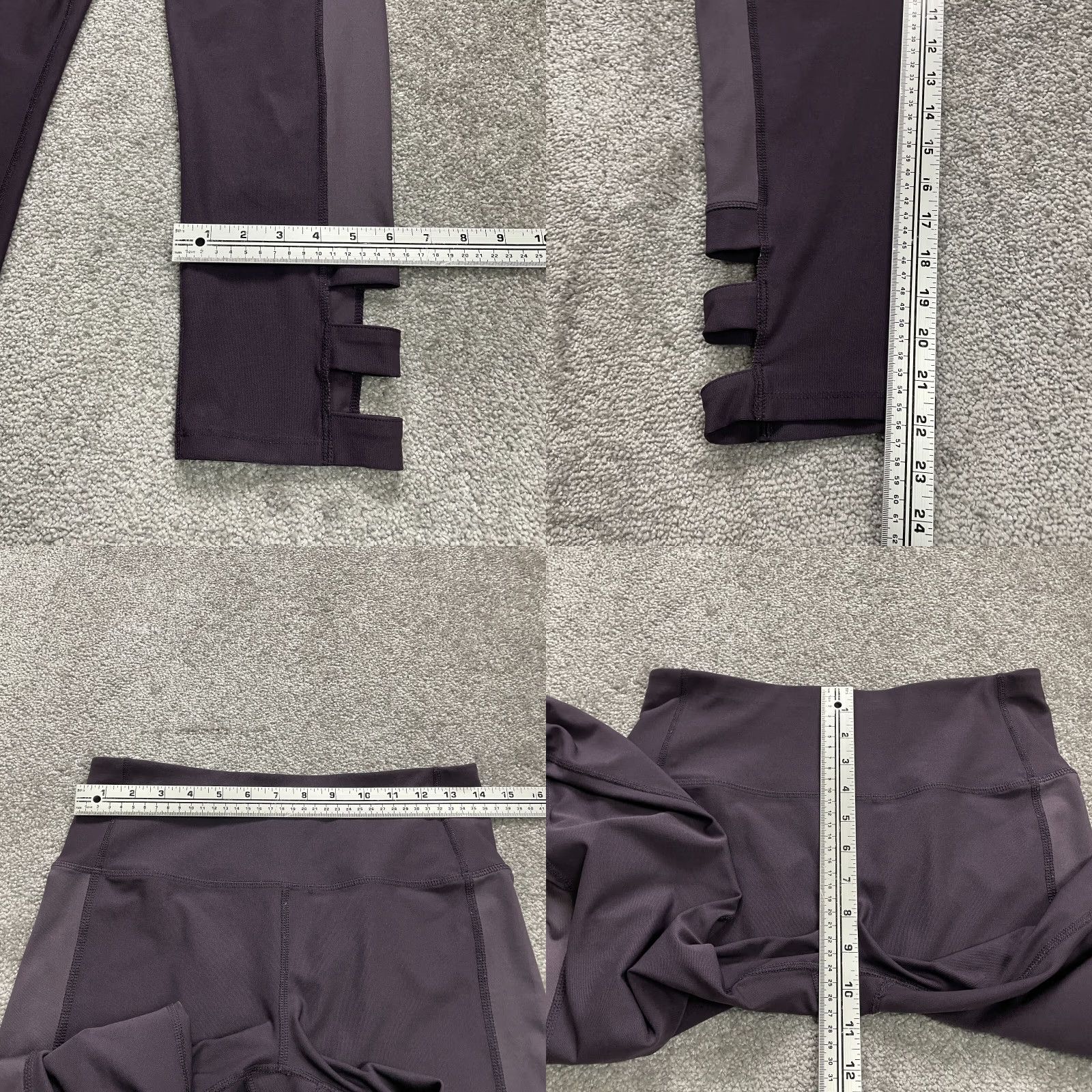 Vintage Apana Leggings Womens Medium 28x22 Purple Compression Active Running Gym Cropped Size 32" / US 10 / IT 46 - 8 Thumbnail