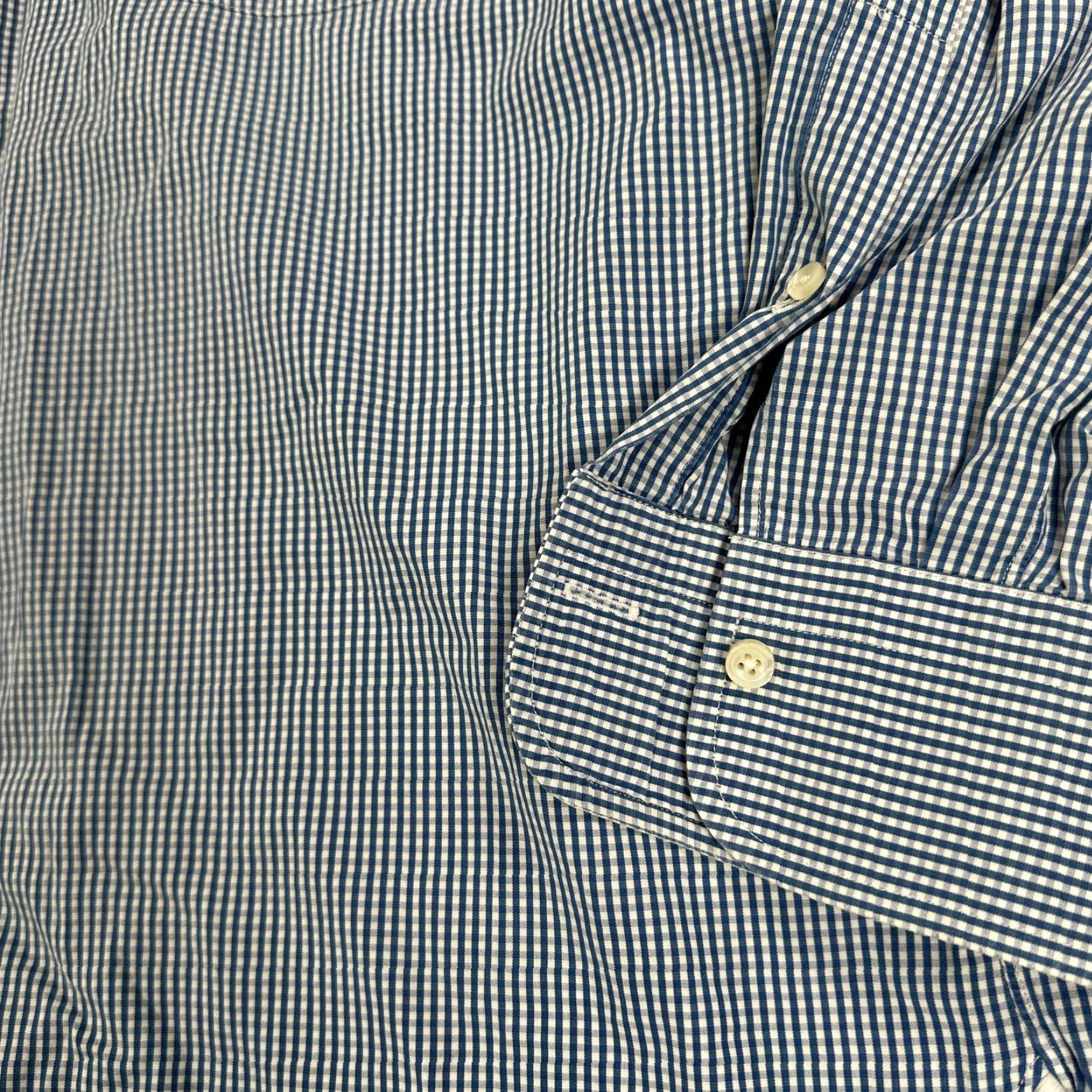 Ermenegildo Zegna Ermenegildo Zegna Dress Shirt Mens 15.5 Blue Gingham Long Sleeve Button Front Mens Neck 15.5 Dress Shirt Blue Gingham 15.5 Mens Shirt Size 42R - 4 Thumbnail