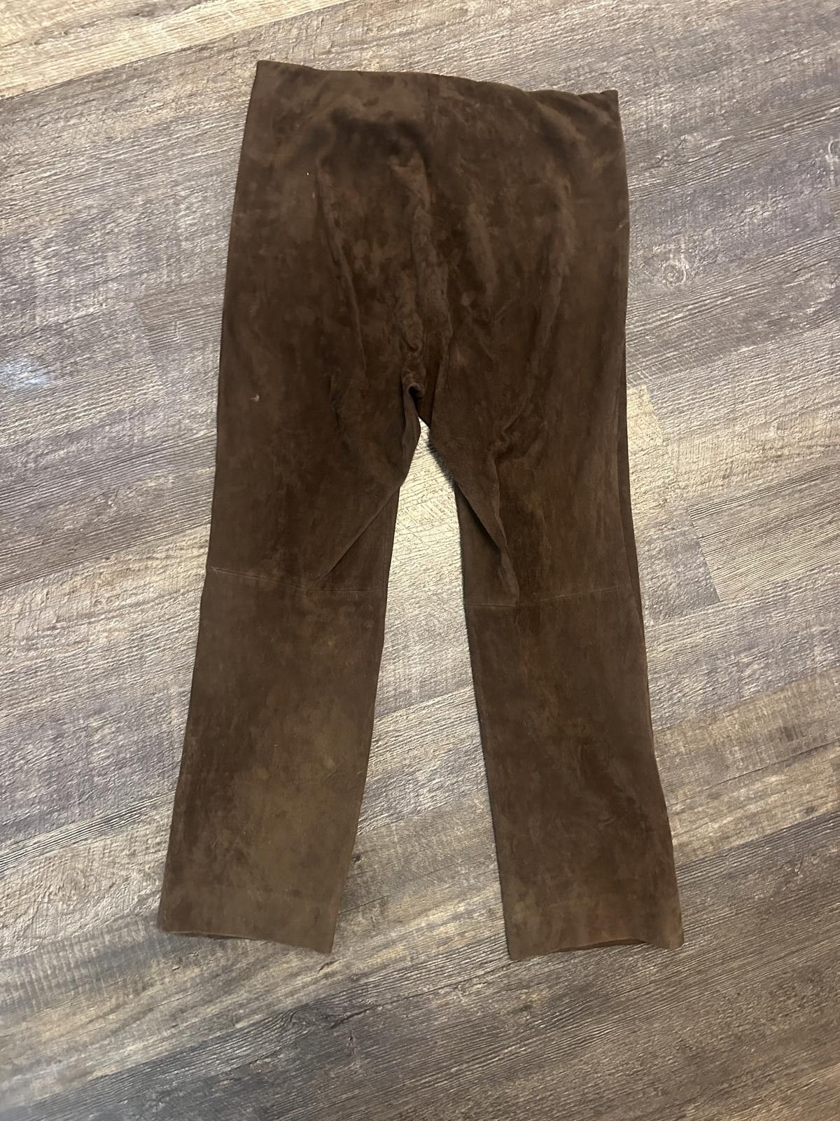Vince Vince Lamb Suede Split Hem Pants L Chocolate Brown Cropped Size 36" / US 14 / IT 50 - 3 Thumbnail