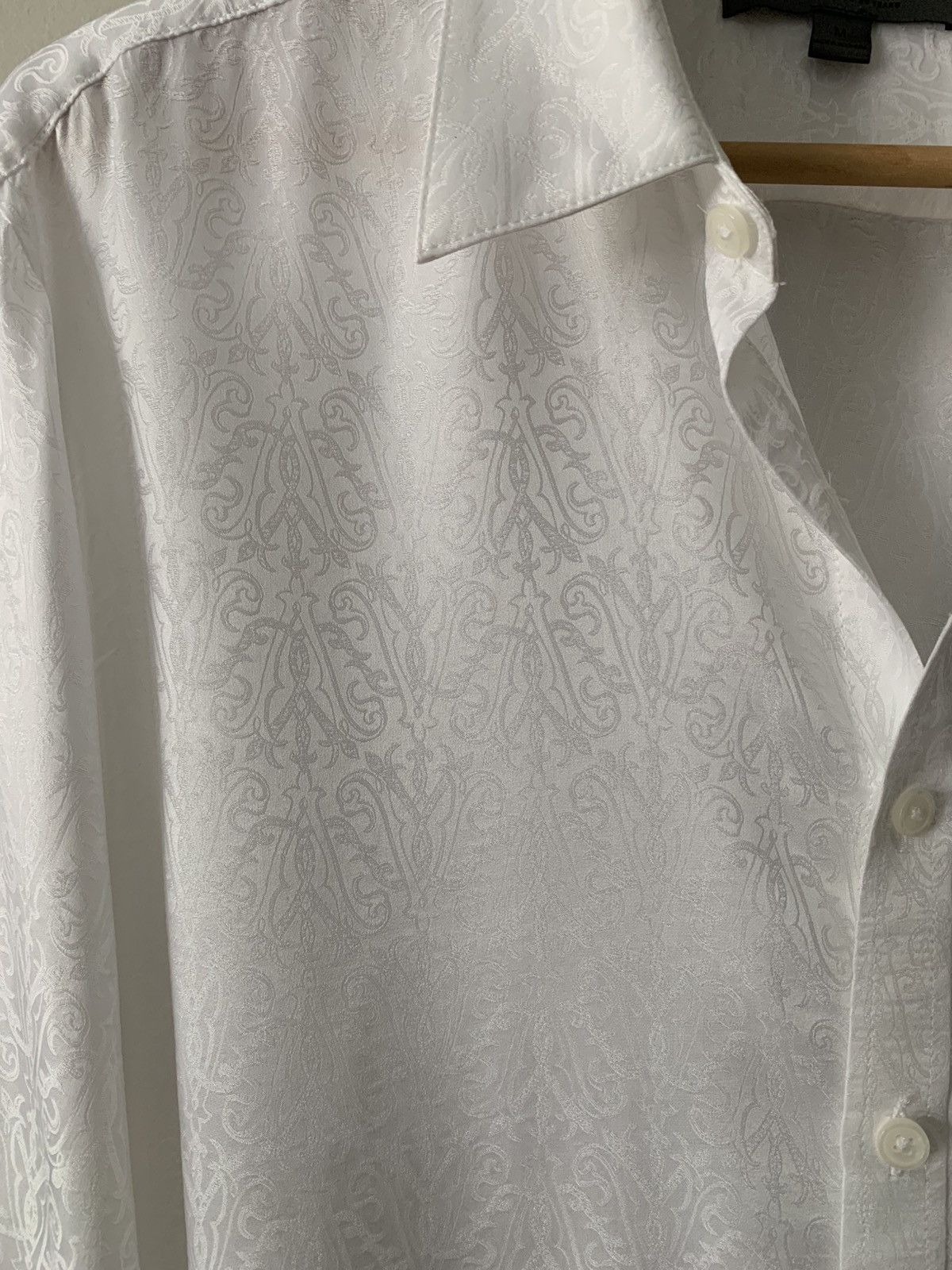 John Varvatos 25th Anniversary Silk Jacquard Shirt Size US M / EU 48-50 / 2 - 3 Thumbnail