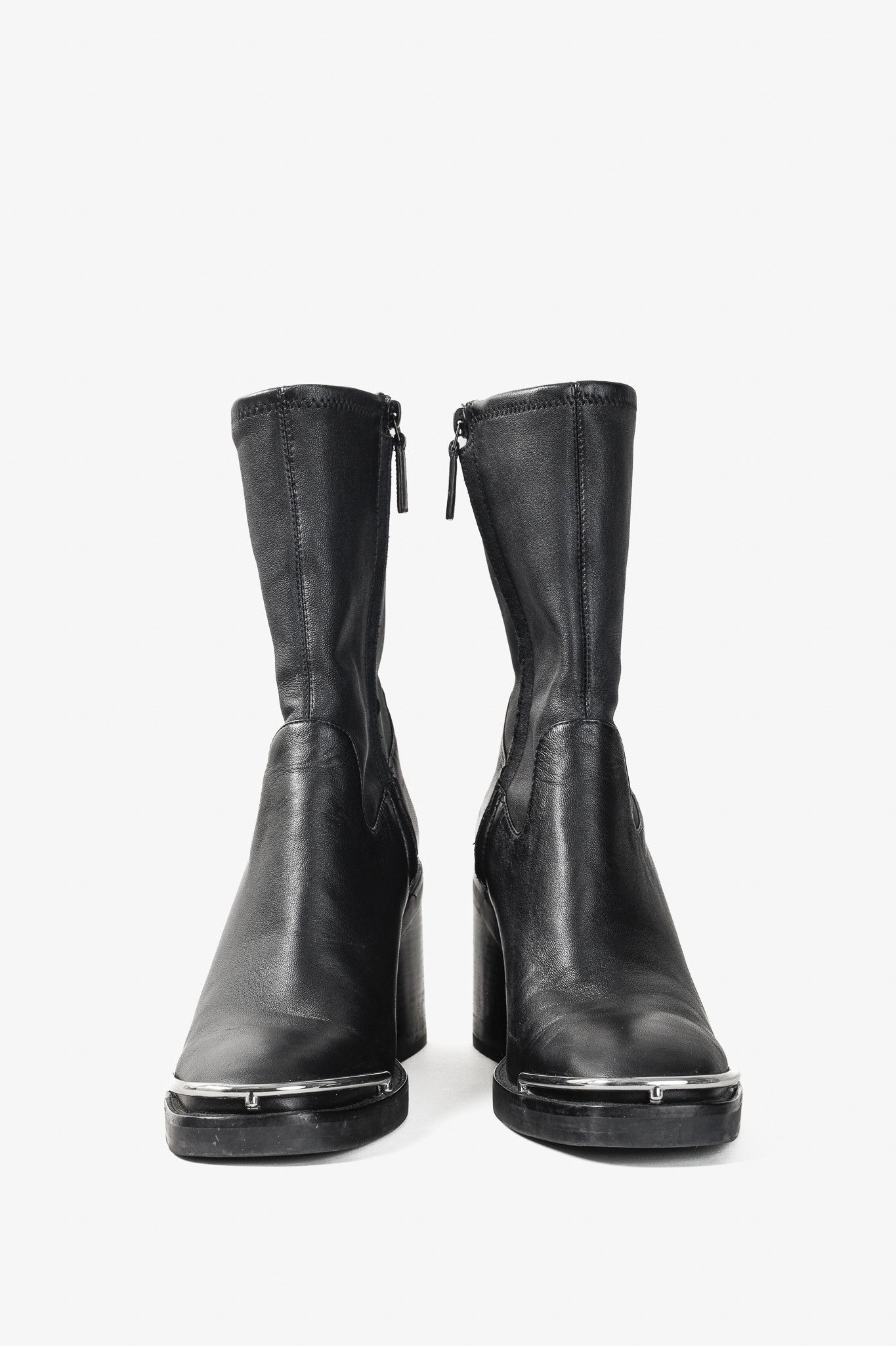 Alexander Wang Alexander Wang Hailey Black Stretch Nappa Halo Boots Size US 9.5 / IT 39.5 - 2 Thumbnail