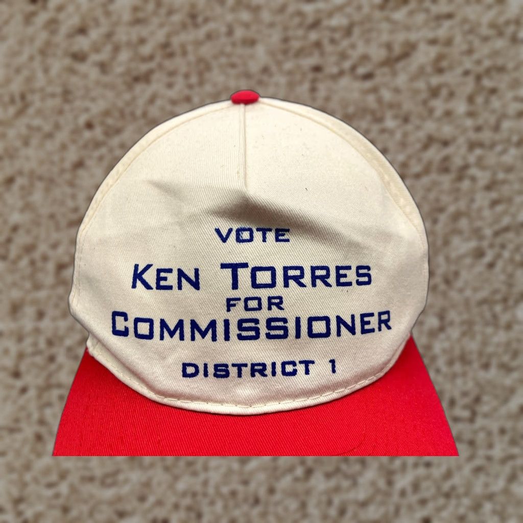 Vintage Vote Ken Torres Commisioner Hat Cap Snap Back Adult Ivory Red Cotton Blend Size ONE SIZE - 1 Thumbnail