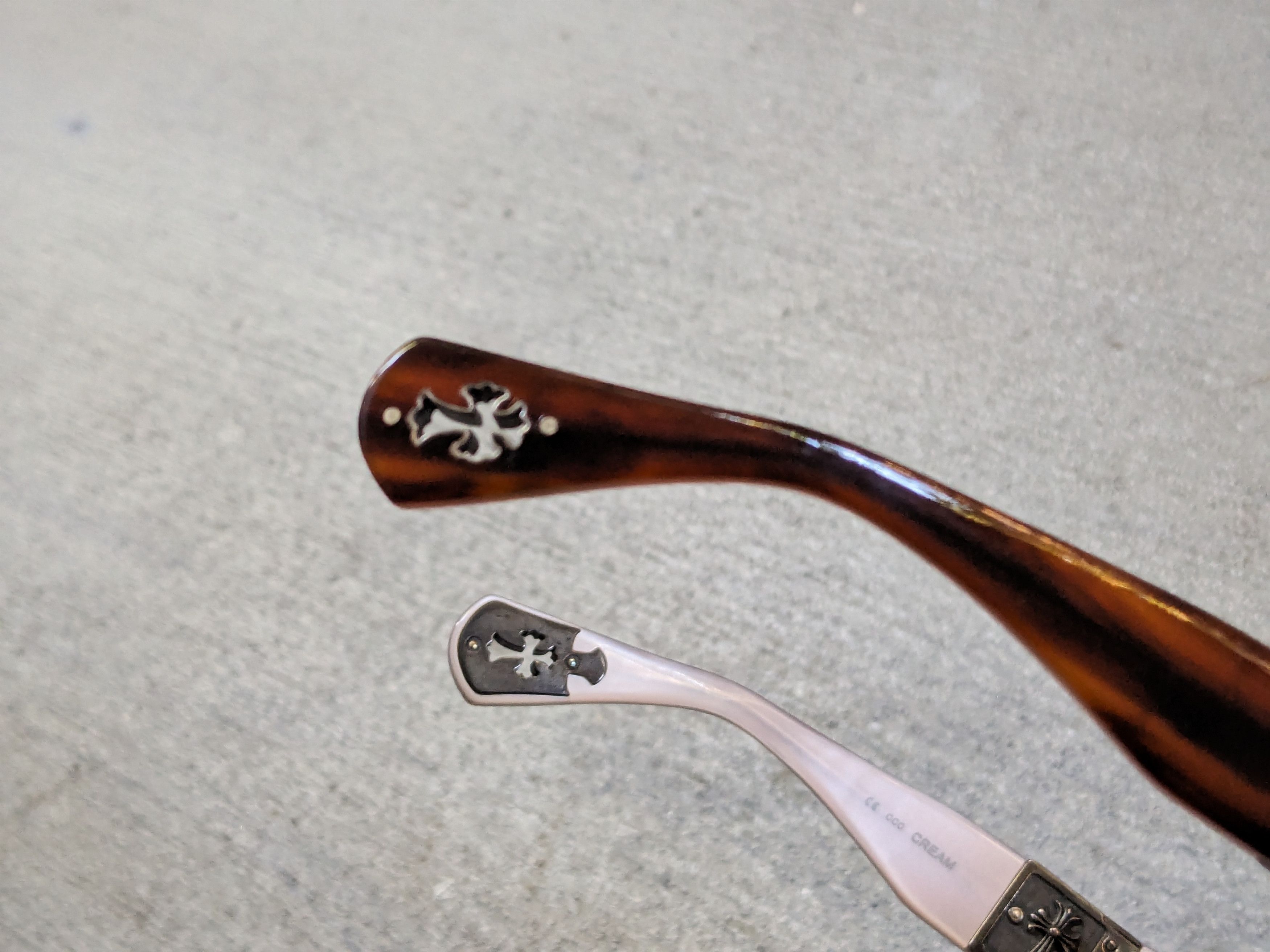 Chrome Hearts Chrome Hearts Sunglasses Cream Brown Pink Cross Sterling Size ONE SIZE - 10 Thumbnail