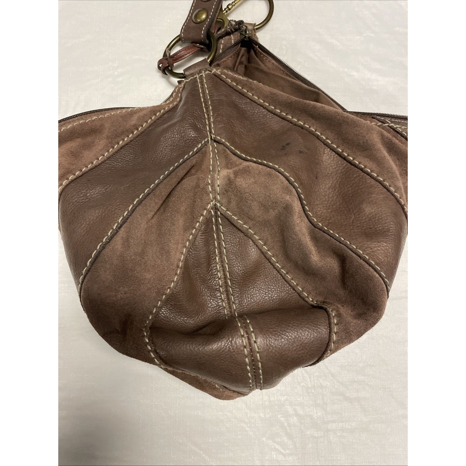 Fossil Fossil Vintage Brown Patchwork Leather Suede Shoulder Bag Size ONE SIZE - 12 Thumbnail