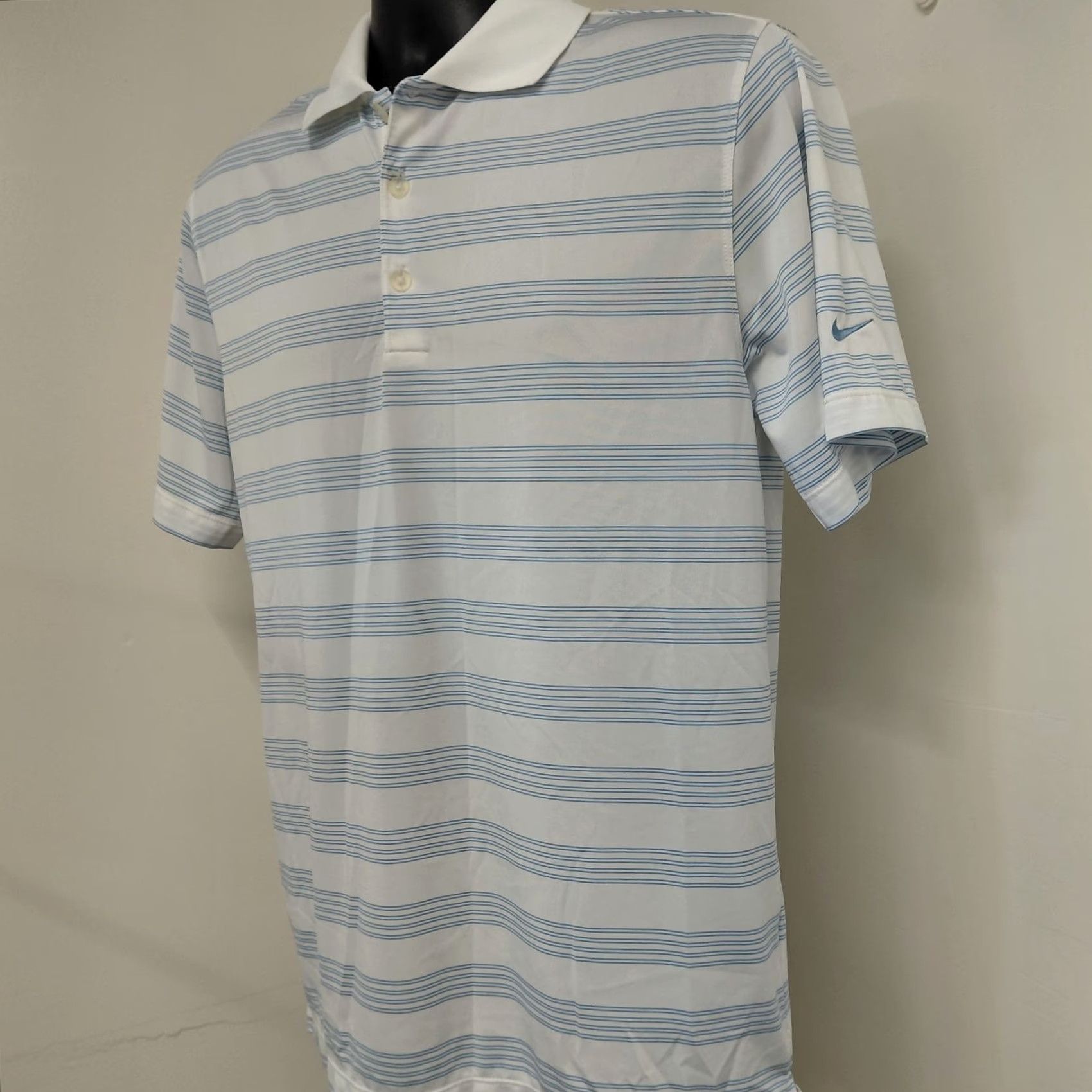 Nike Nike Golf Tour Performance Polo Shirt Men's Small White Blue Stripe Dri-Fit Size US S / EU 44-46 / 1 - 3 Thumbnail