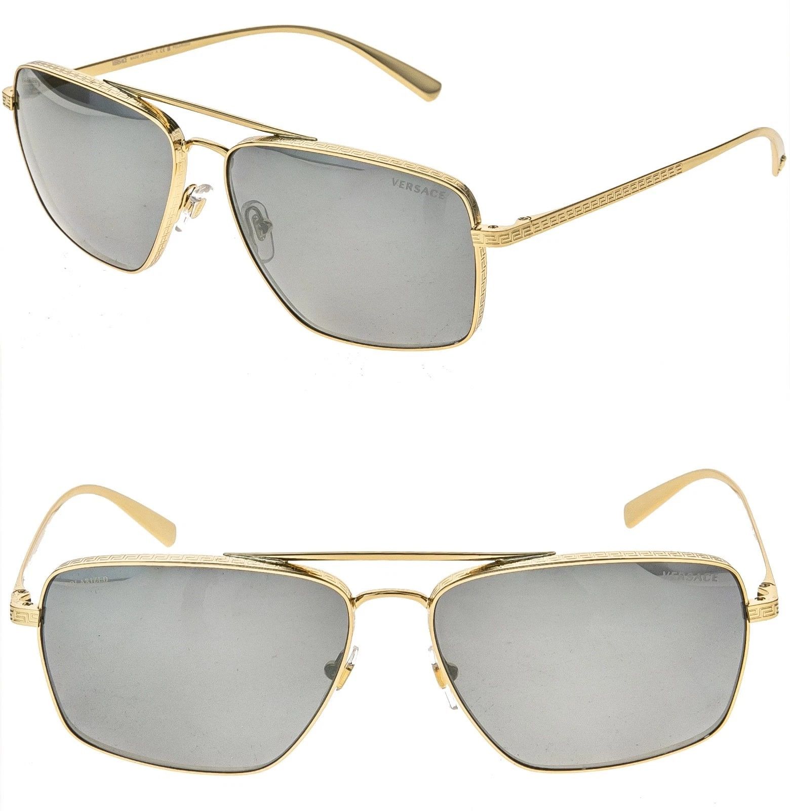 Versace VERSACE VE2216 GRECA Medusa 2216 Gold Aviator Sunglasses Size ONE SIZE - 1 Thumbnail
