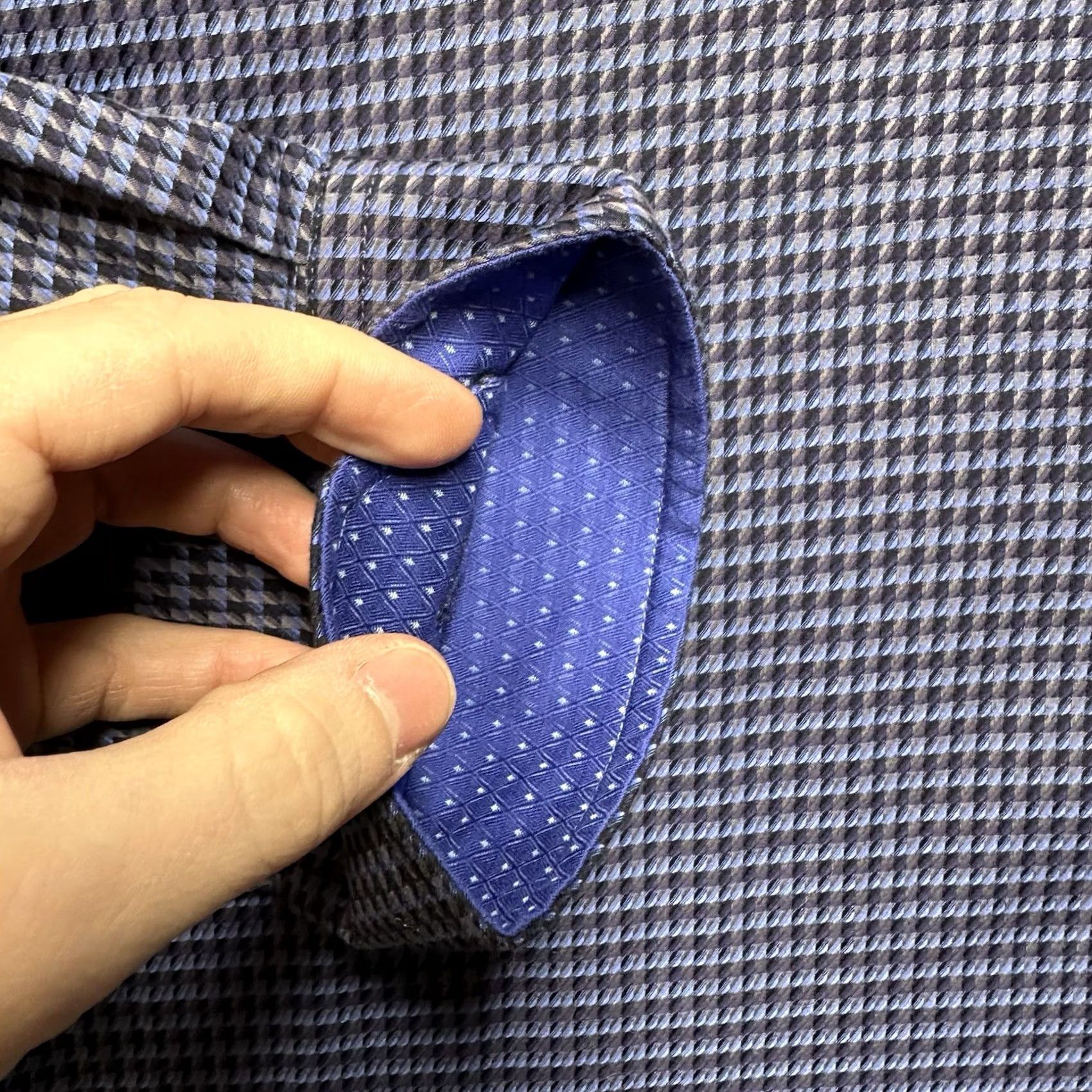 Johnston & Murphy Johnston & Murphy Shirt Mens 2XL Blue Geometric Button-Up Cotton Size US XXL / EU 58 / 5 - 6 Thumbnail