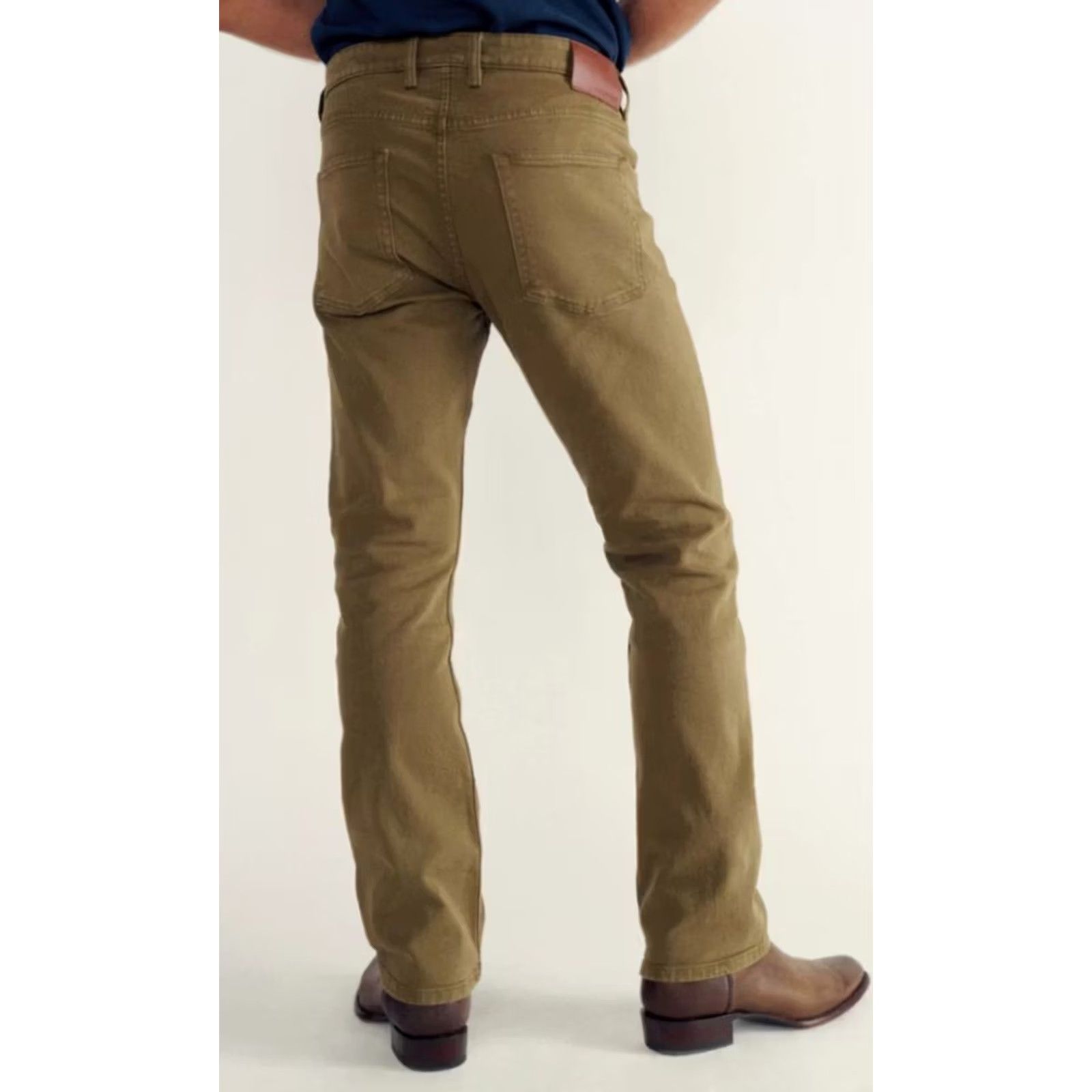 Tecovas Tecovas Men's Slim Straight Stretch Twill Jeans 33x30 Olive Cotton Blend 5-Pocket Denim Straight Rise Mid 98% Cotton, 2% Spandex Size US 33 - 2 Thumbnail