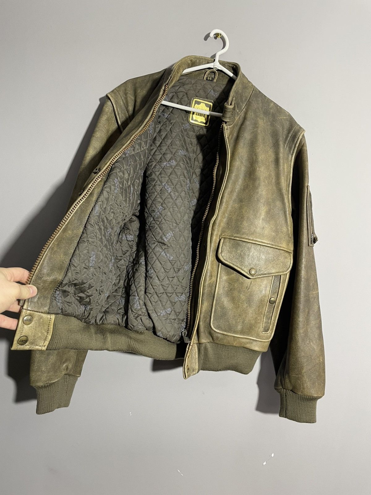 Japanese Brand × Vintage Vintage IXS Leather MA-1 style Bomber Jacket Avant Gard Size US M / EU 48-50 / 2 - 18 Thumbnail