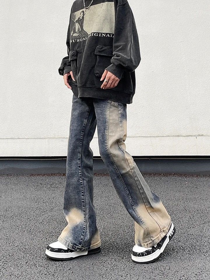 Vintage Distressed Slim Micro Flared Denim