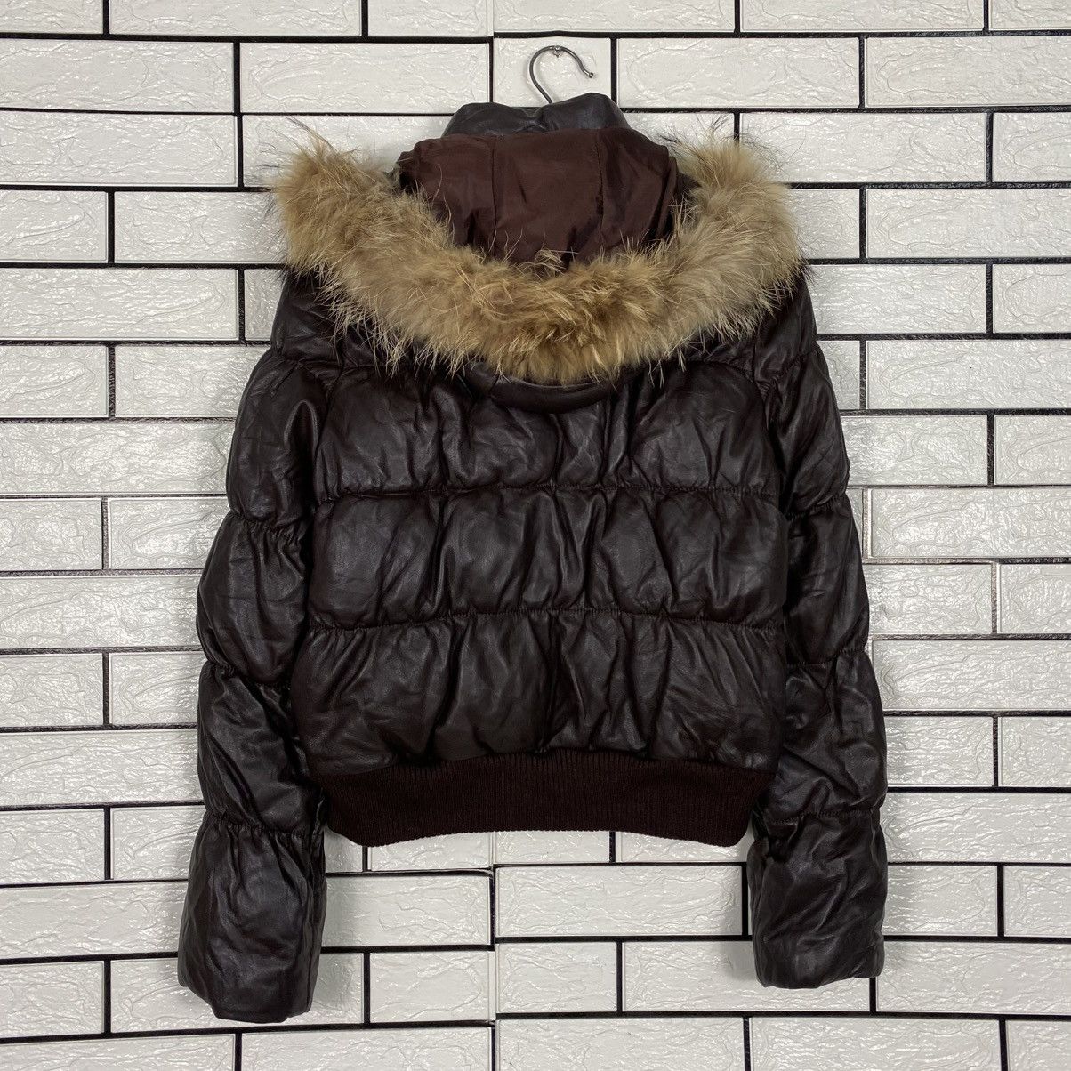 Japanese Brand 📌Vintage Cropped Leather Jacket Unbranded Mink Fur Collar Size US M / EU 48-50 / 2 - 9 Thumbnail