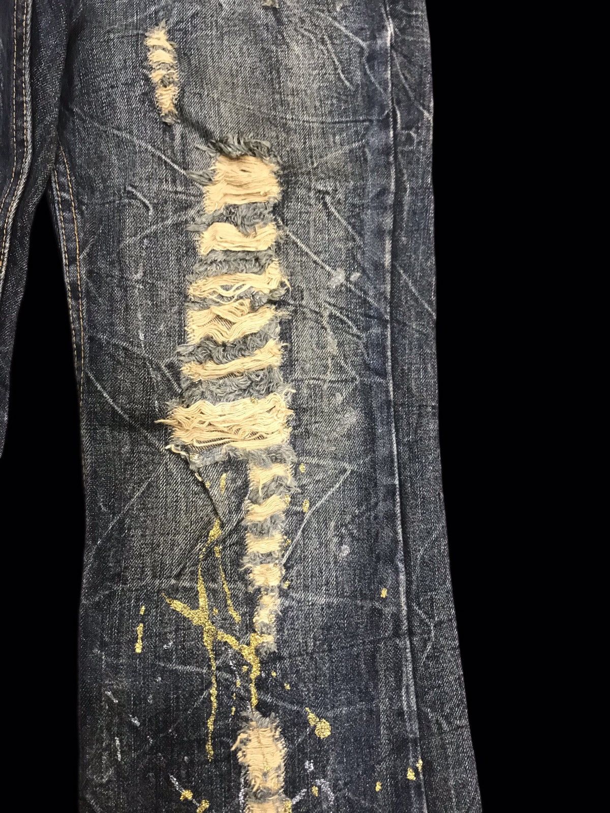 Seditionaries 💥FLARE💥K.U.I Distressed Painter Flare Denim F143 Size US 33 - 5 Thumbnail
